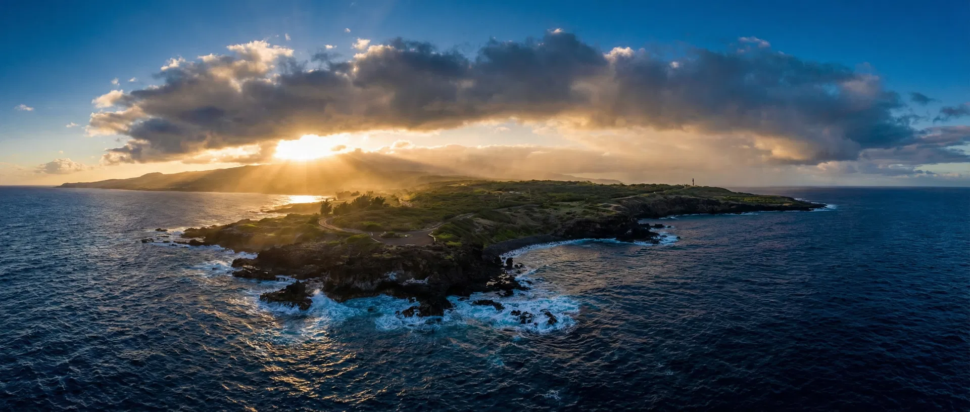 Hawaii coastline at golden hour
