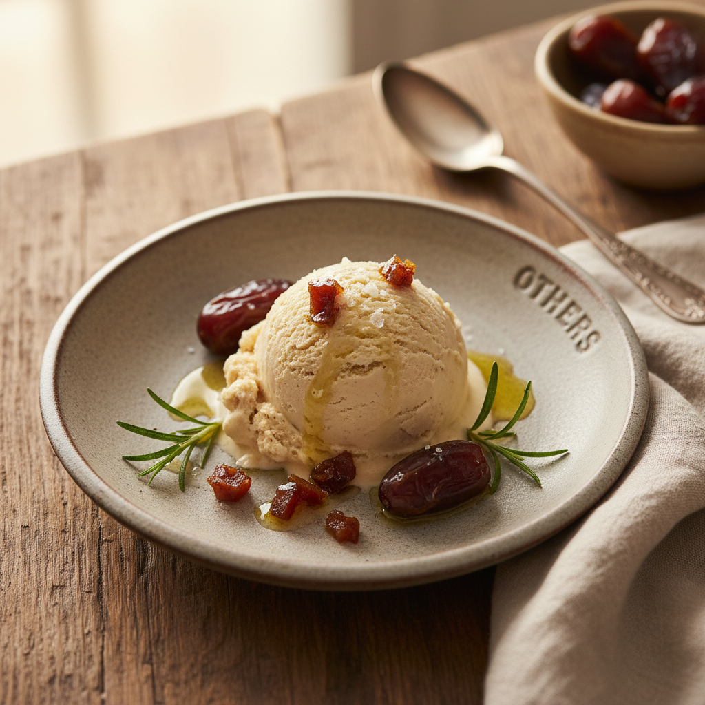 Ice Cream with Olive Oil & Dates