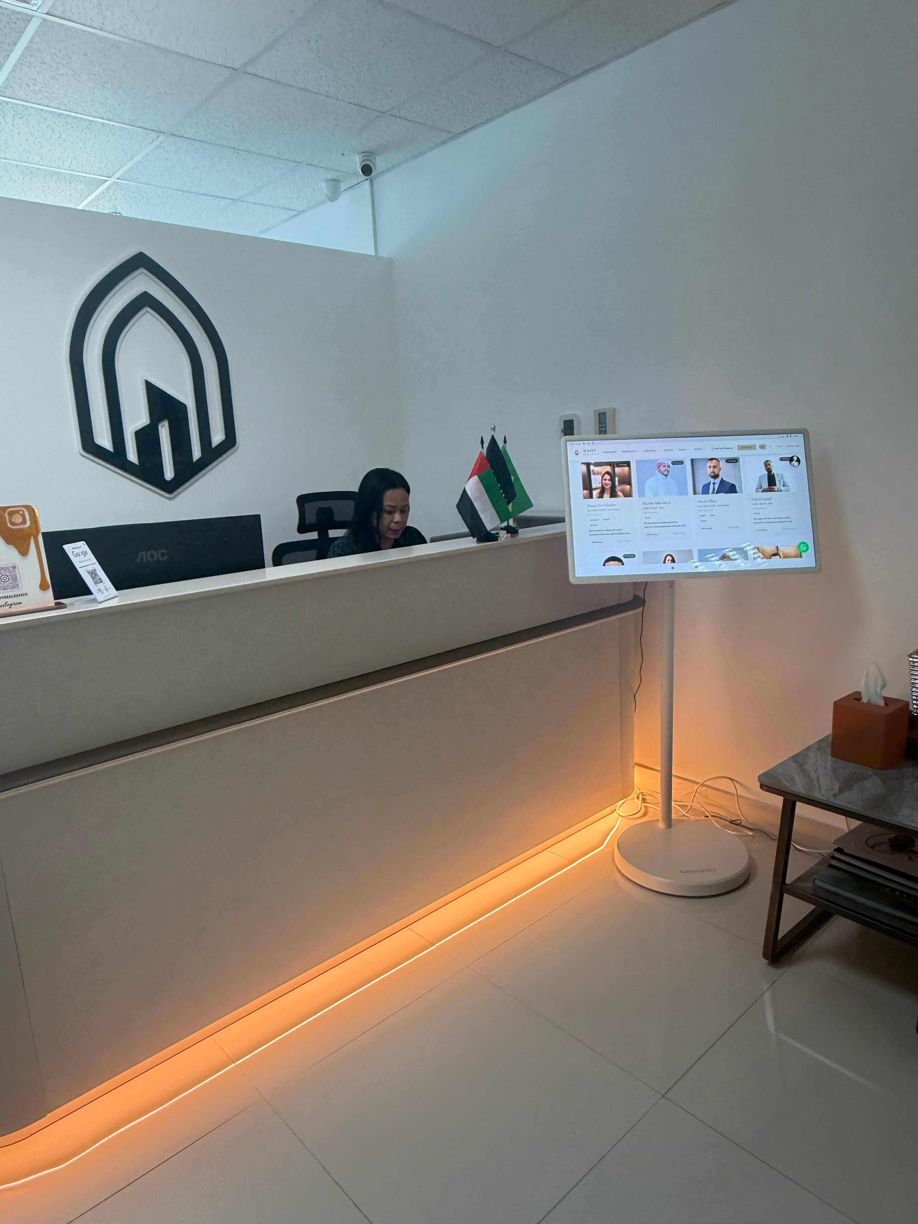 Reception at the NAHY Real Estate office in Business Bay, Dubai