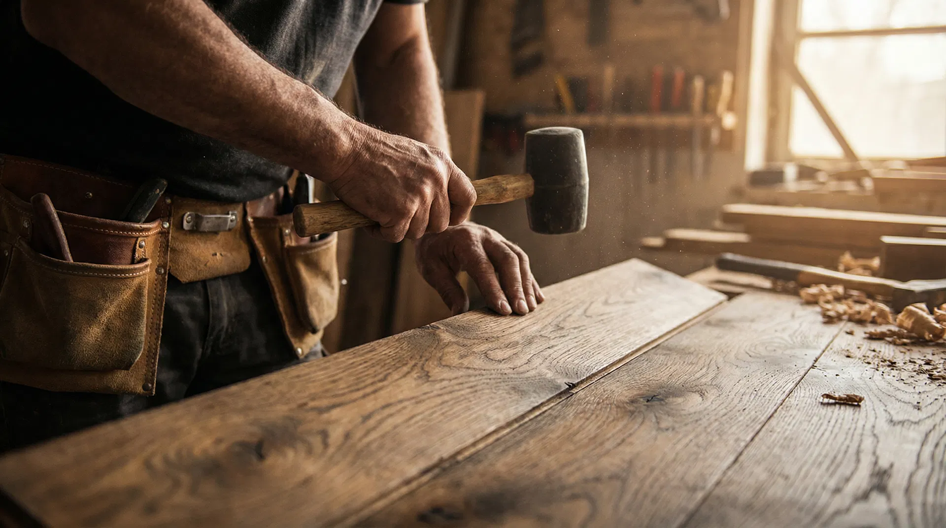 Expert flooring craftsman at work in Austin
