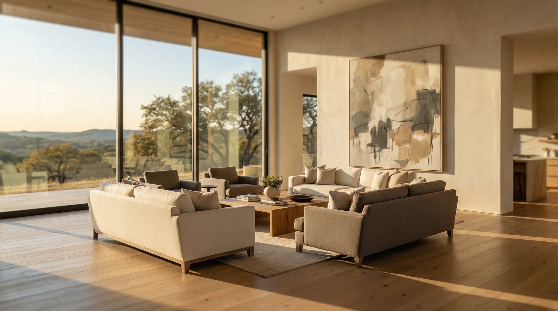 Luxury hardwood flooring in Austin Hill Country estate