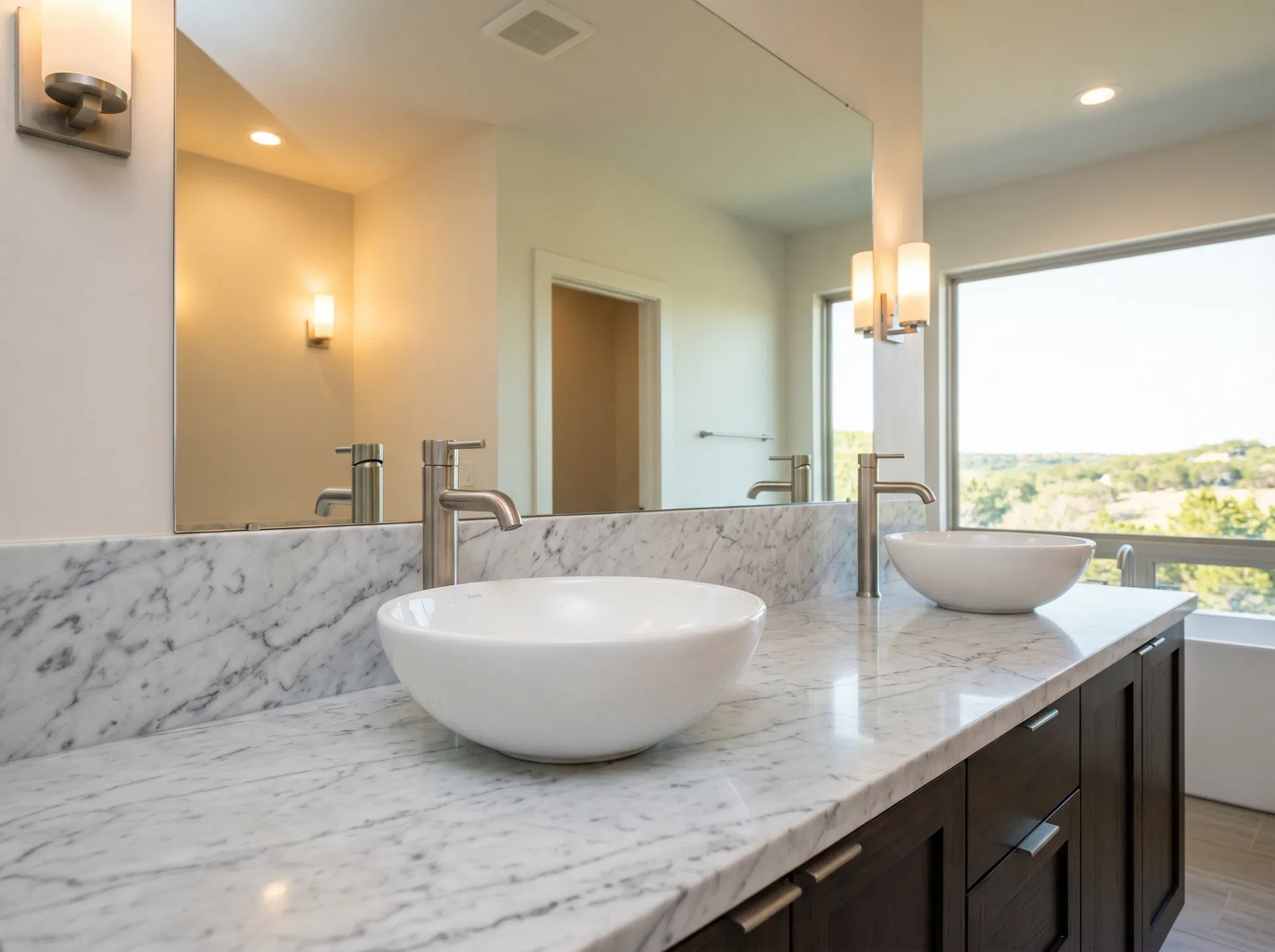 Carrara Marble Master Vanity - Austin, TX