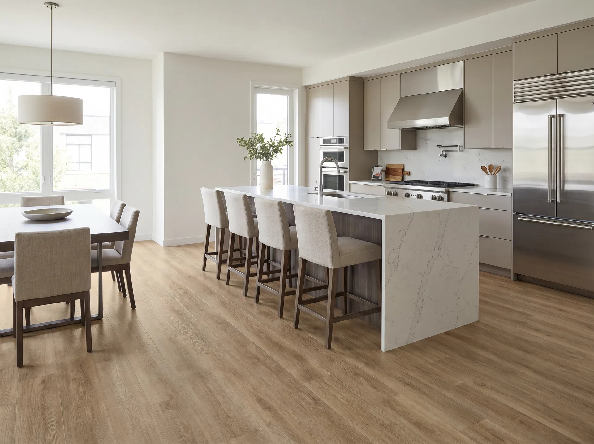 Premium hardwood flooring in high-end Austin kitchen