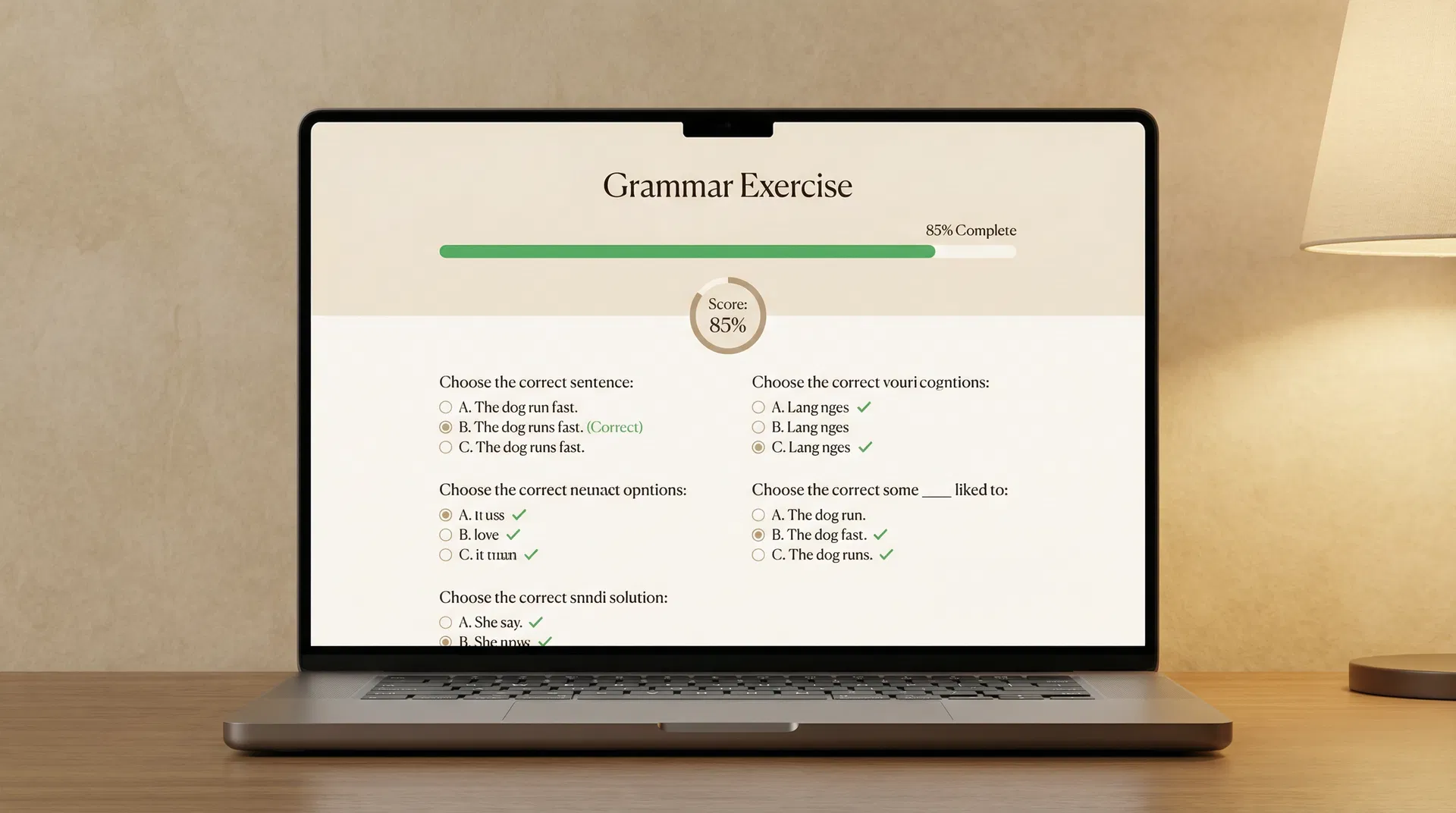 GrammarLa exercise interface