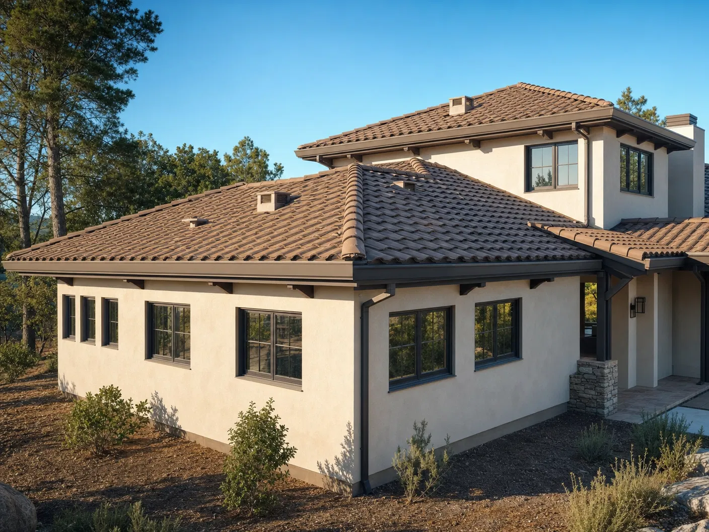 Class A fire-rated roof with enclosed eaves