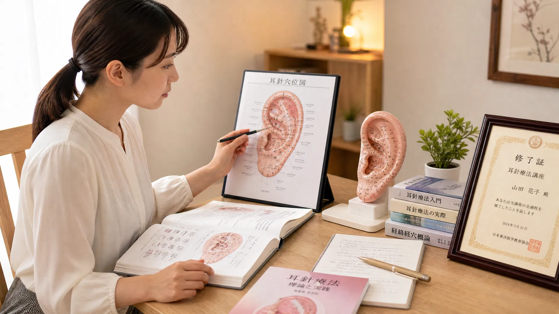 耳つぼ資格の学習イメージ