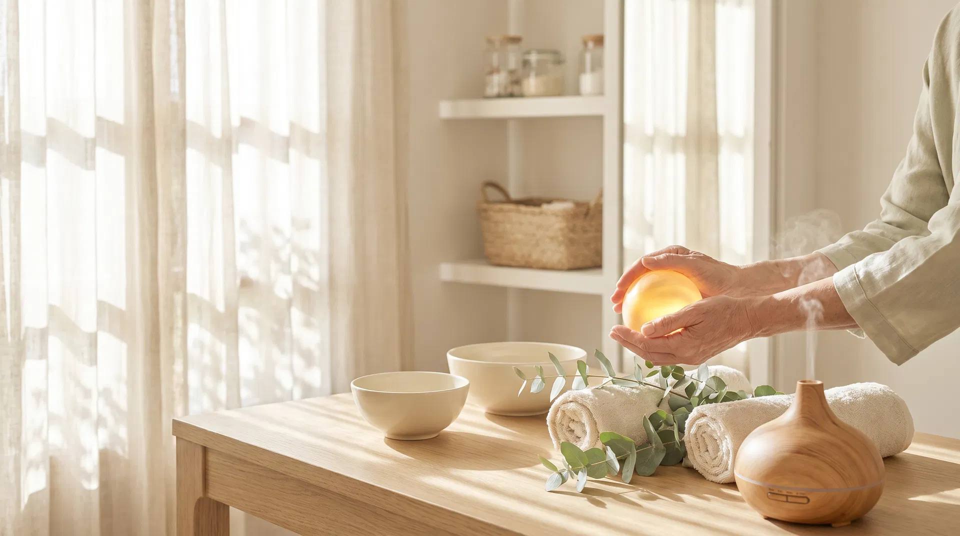 Ambiente cálido y luminoso de terapia manual en El Arte del Tacto