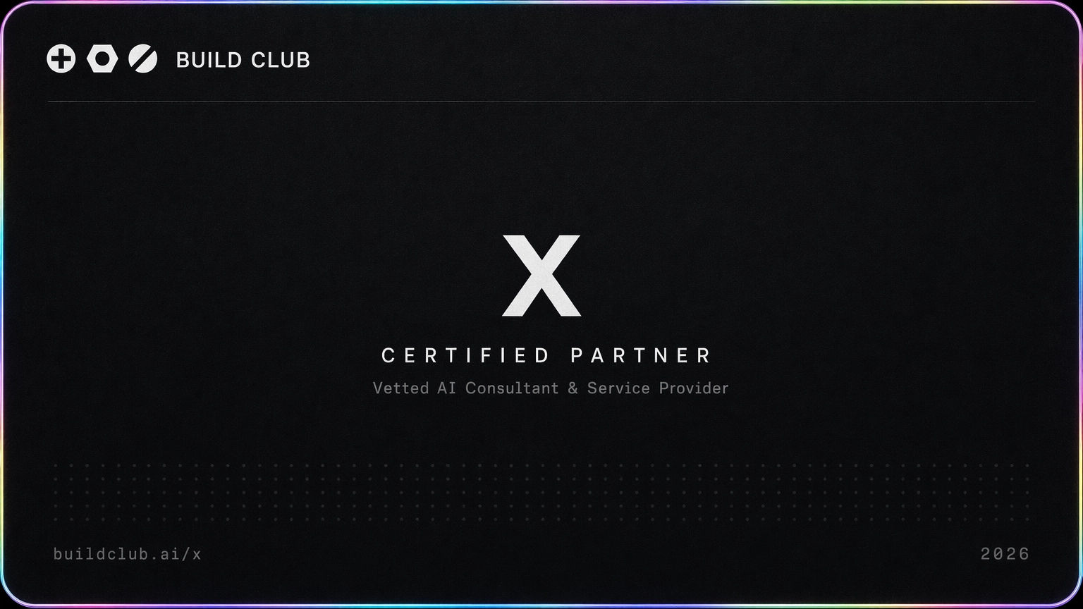 Build Club X Certified Partner Certificate