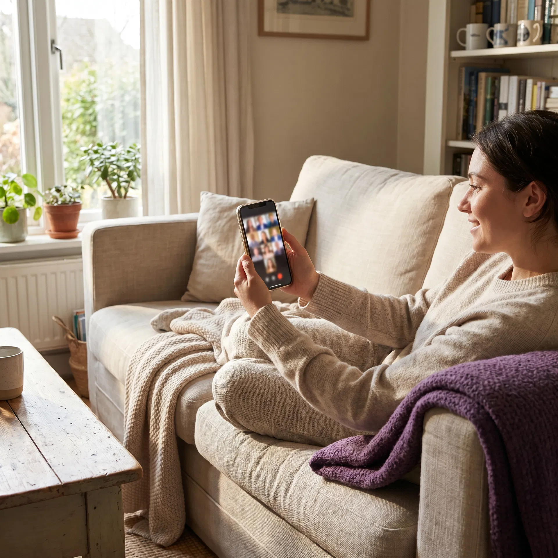 Patient on a telemedicine visit at home