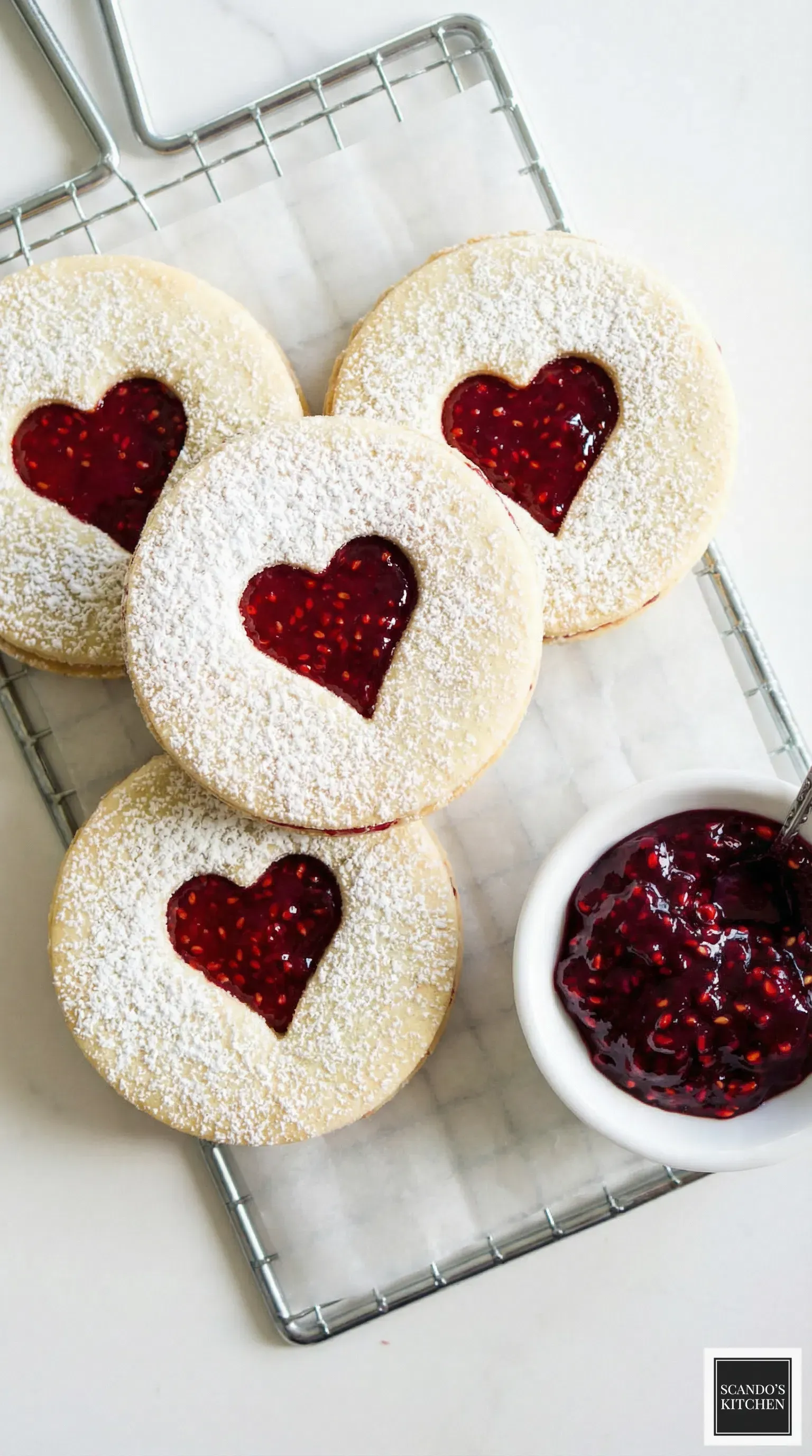 Raspberry Linzer Cookies