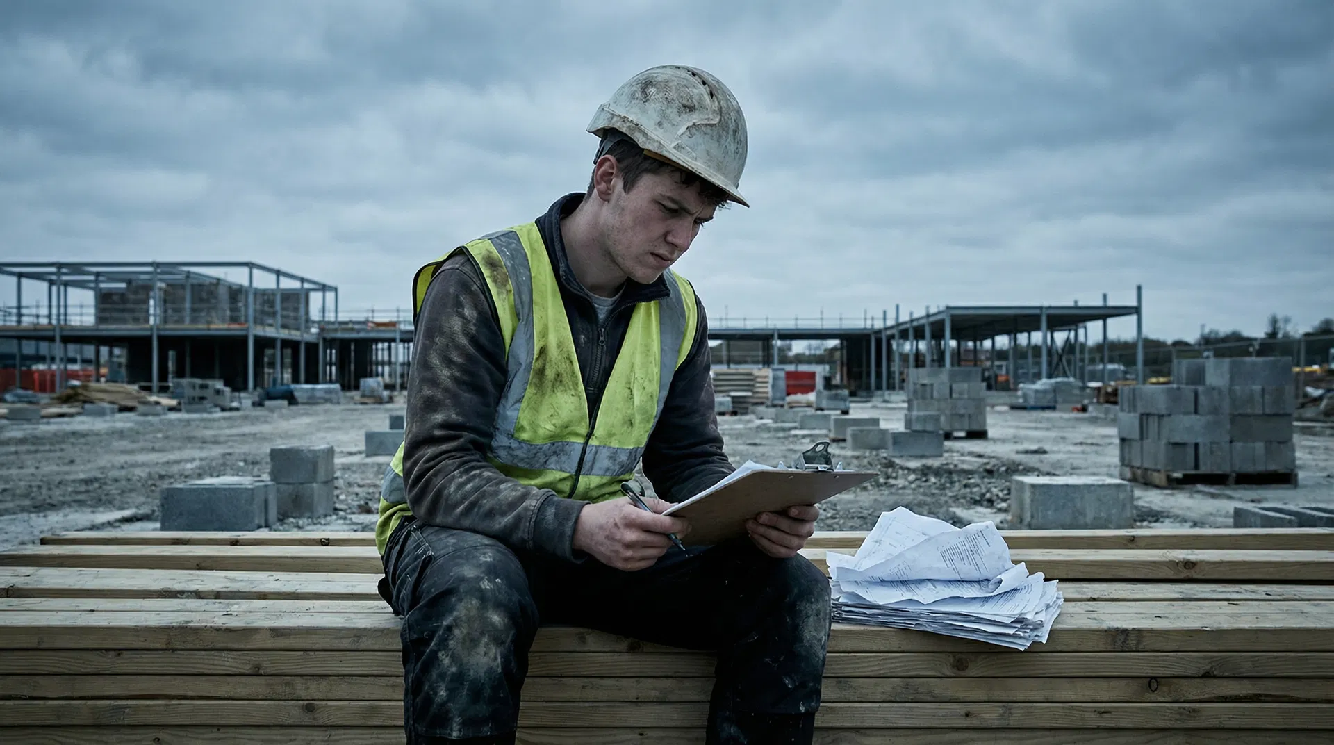 Australian construction site background representing challenges in the trades industry