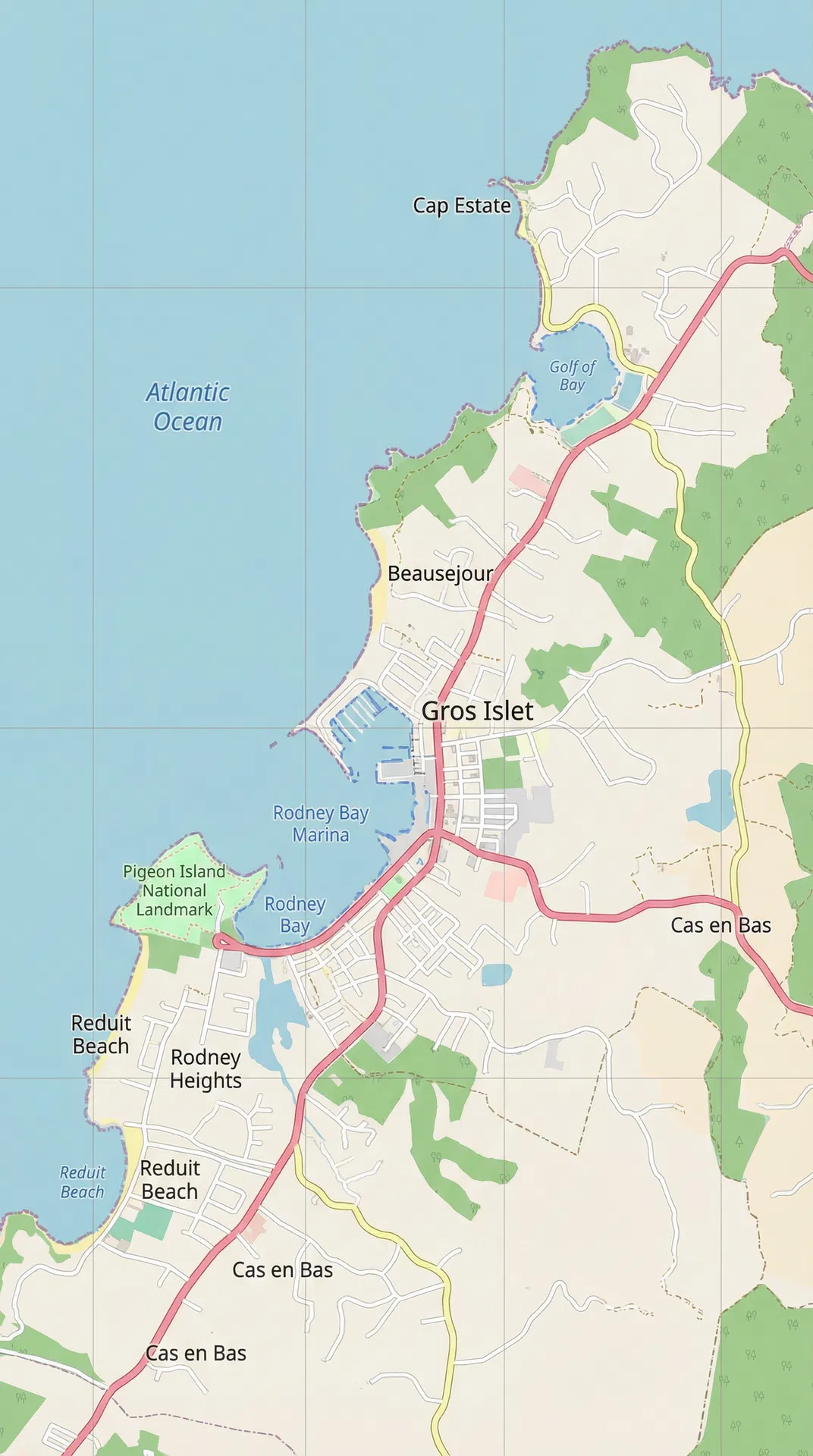 Gros Islet map