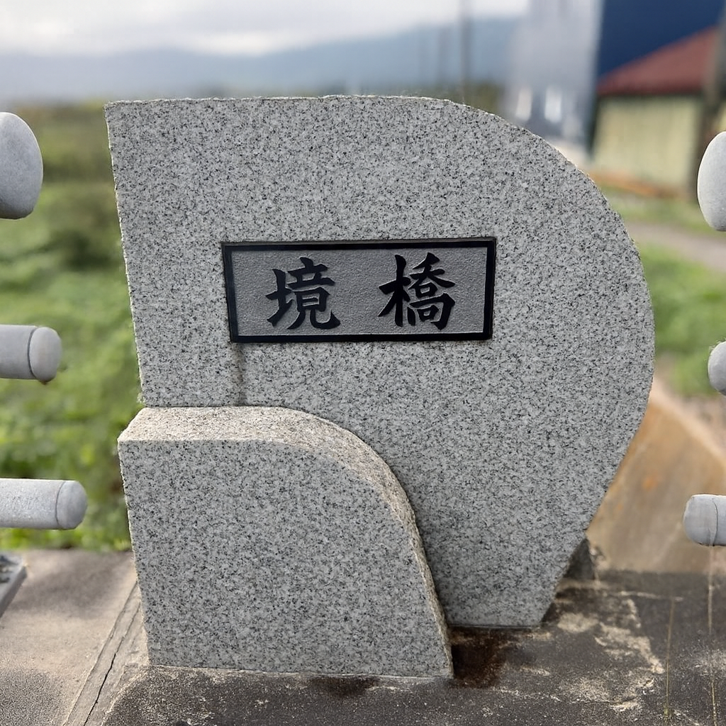 境橋　橋名板修復工事