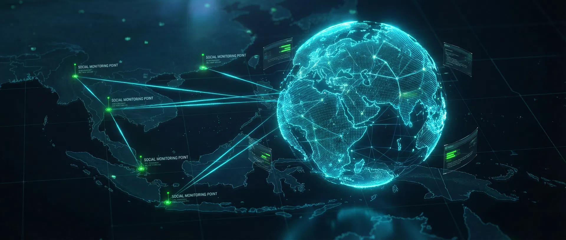 Cyber monitoring globe