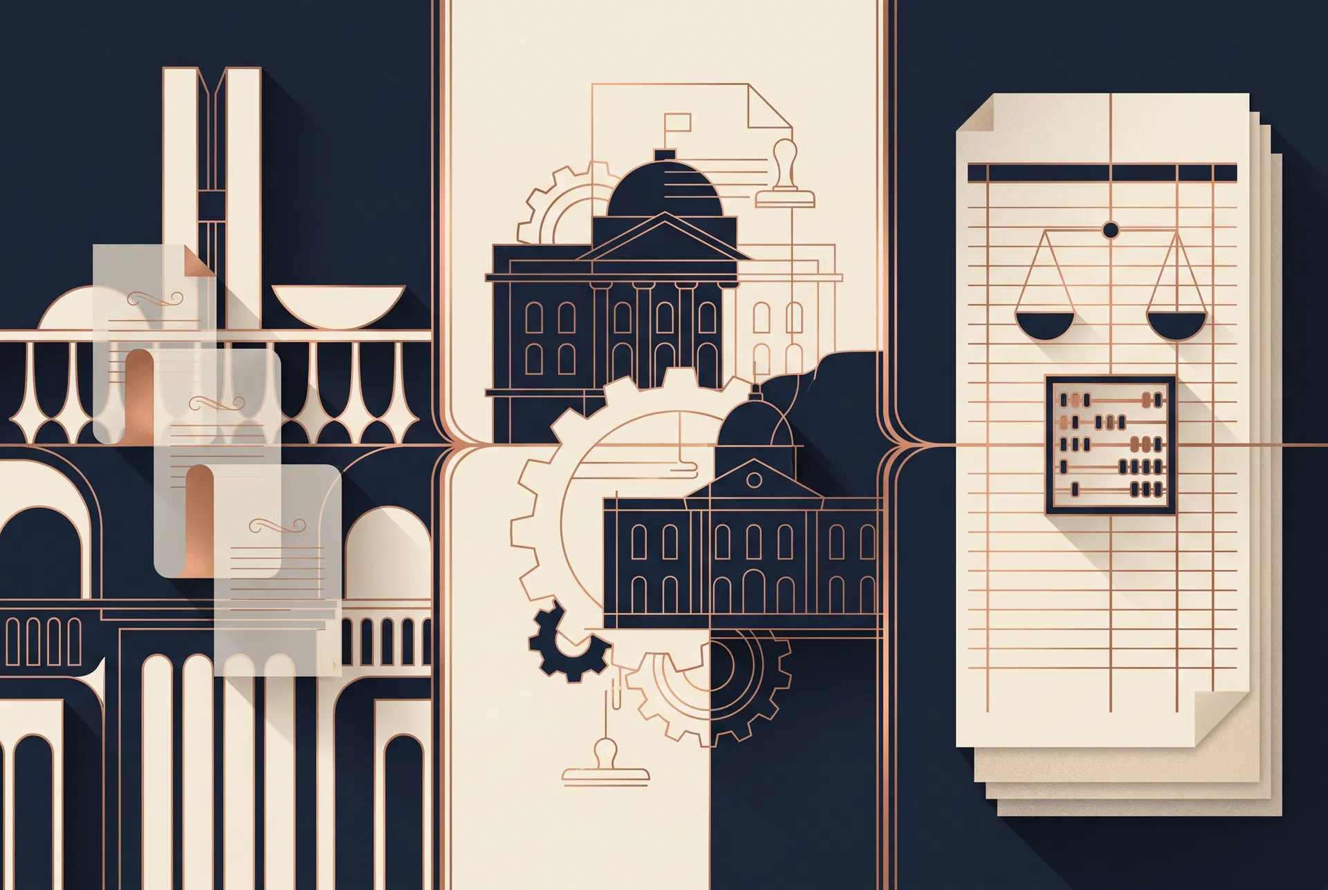 Ilustração editorial sobre Direito Público
