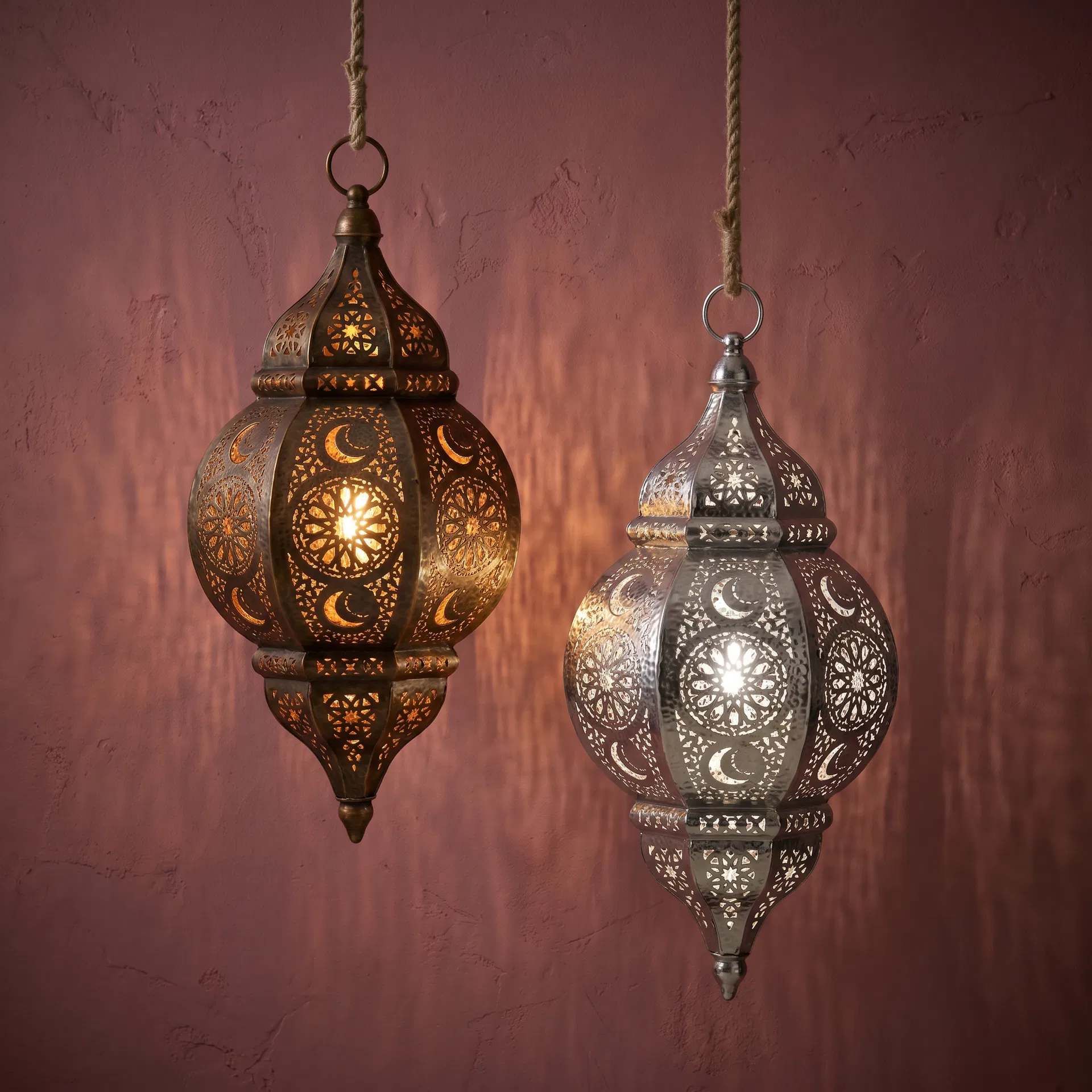 Moroccan Bronze & Silver Lanterns