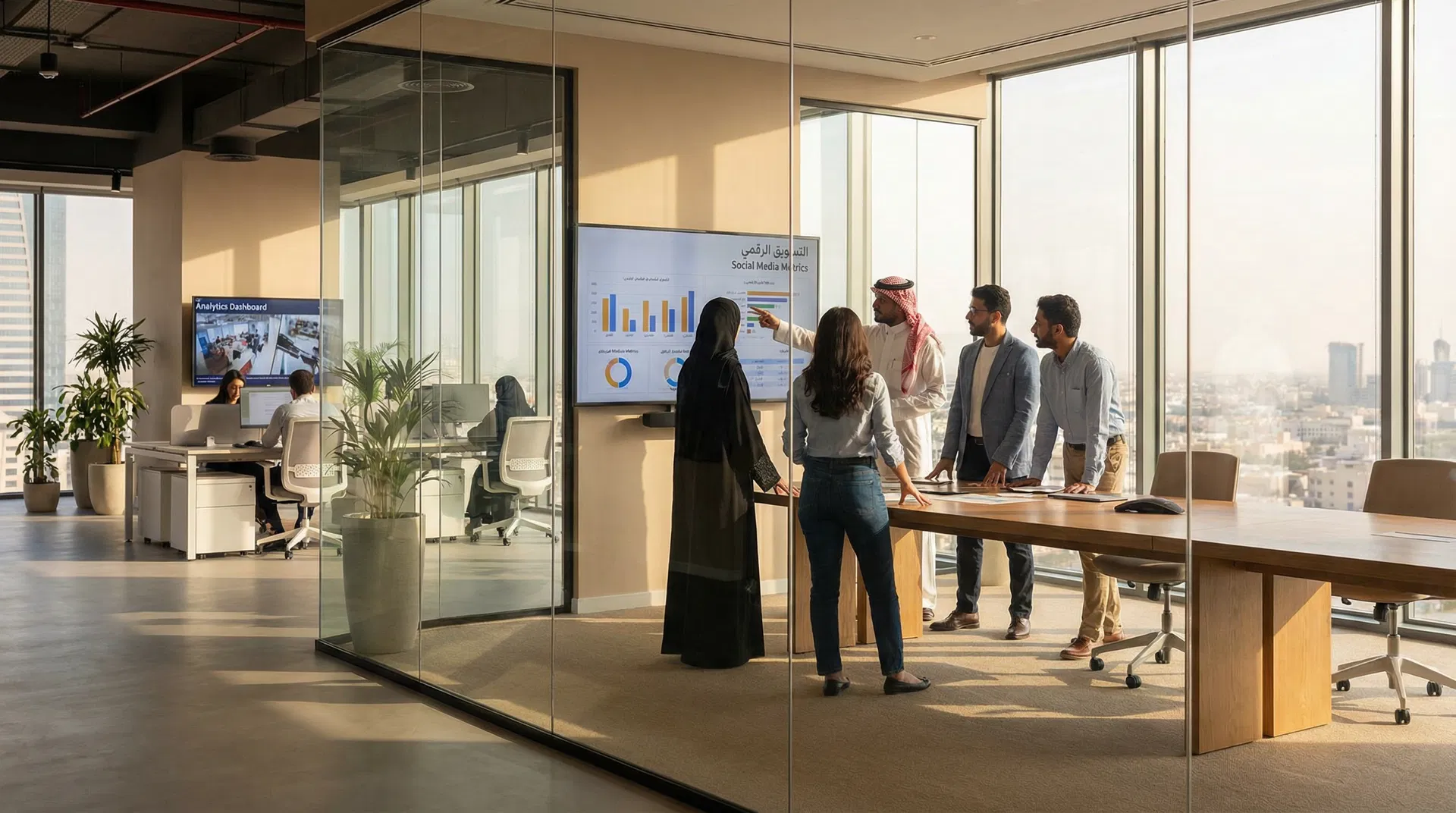 فريق الصفقة الخيالية يعمل على استراتيجيات التسويق الرقمي