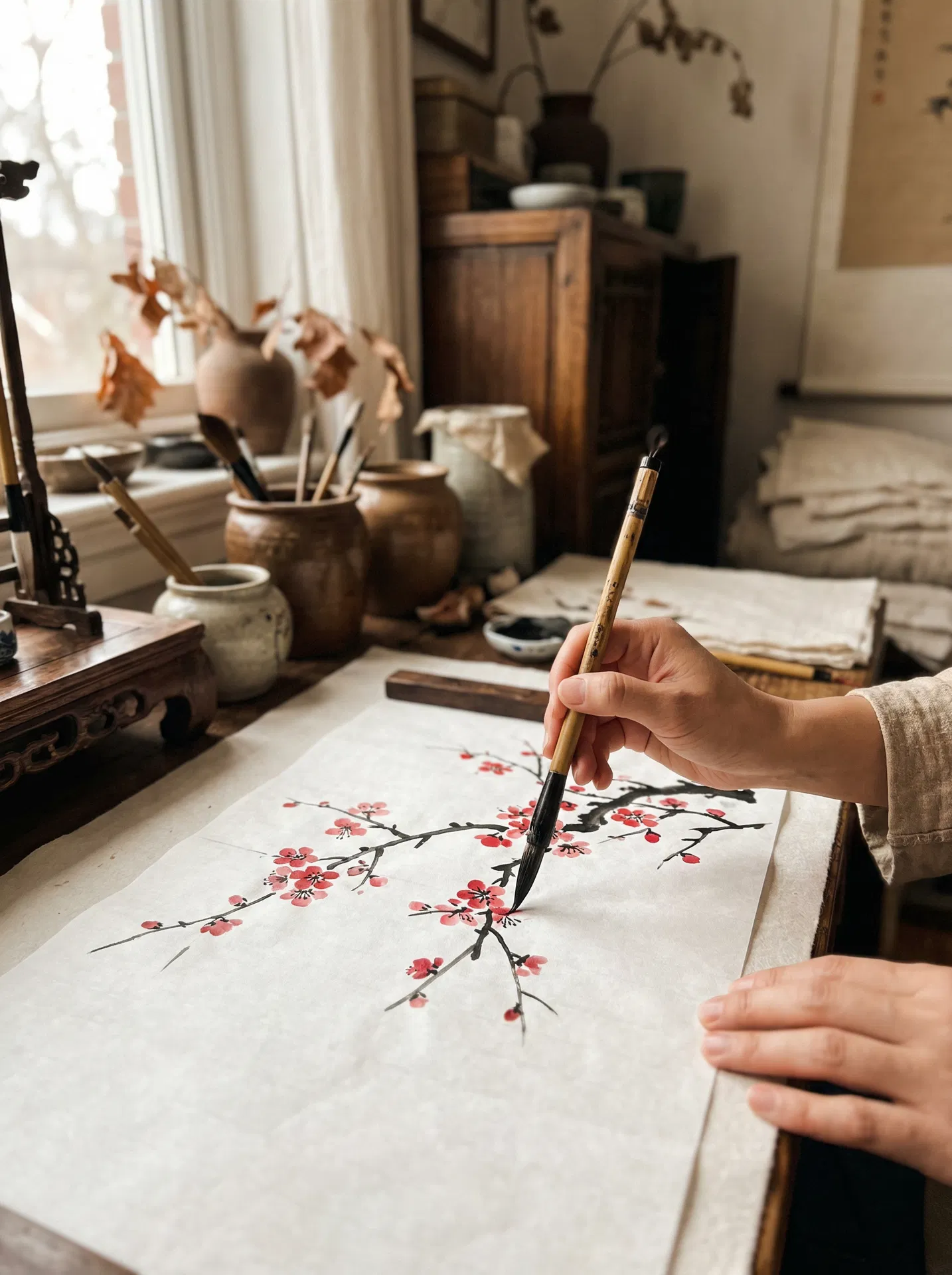 Painting plum blossom