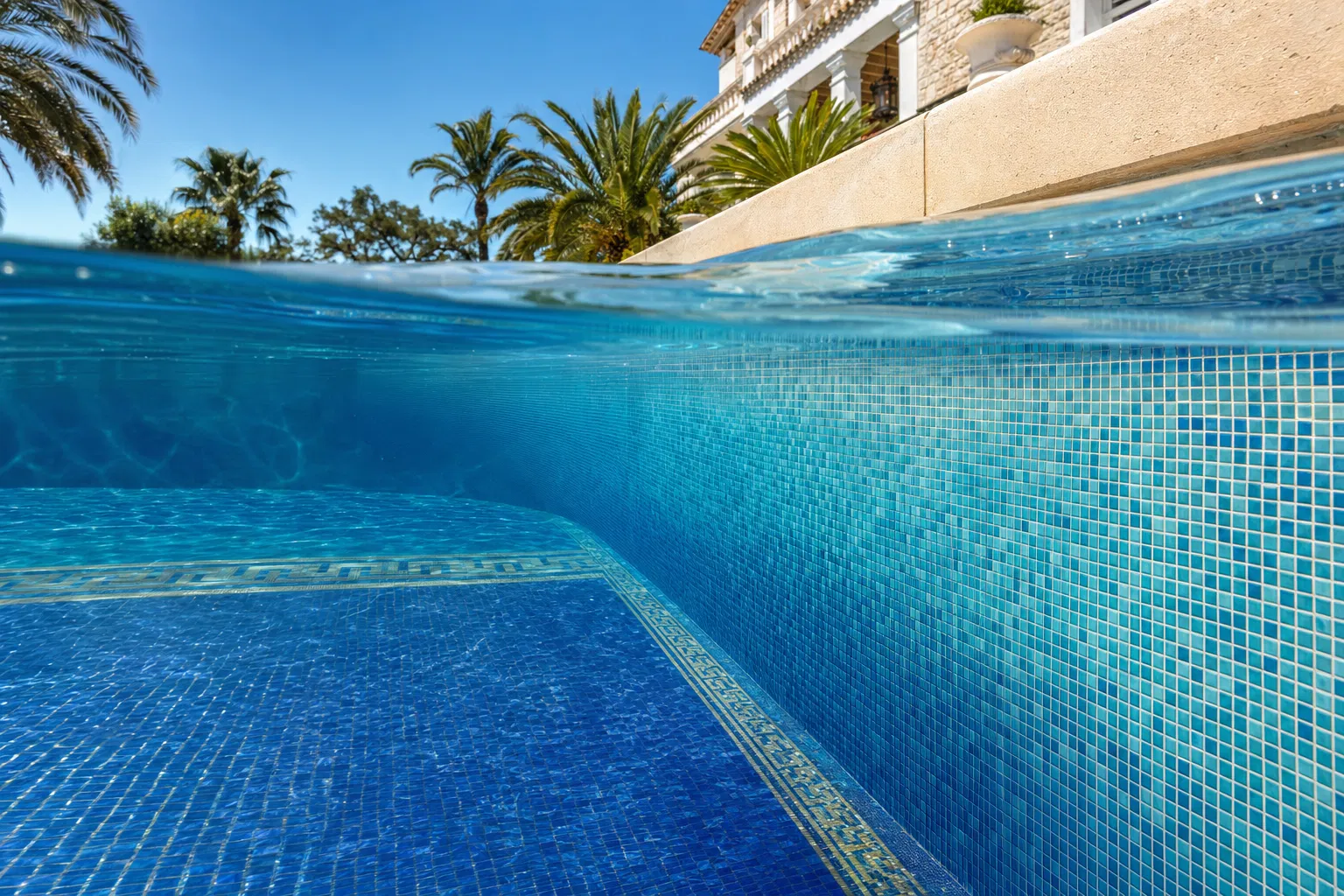 Mosaïque piscine — Du Sol au Toit Cannes Mandelieu