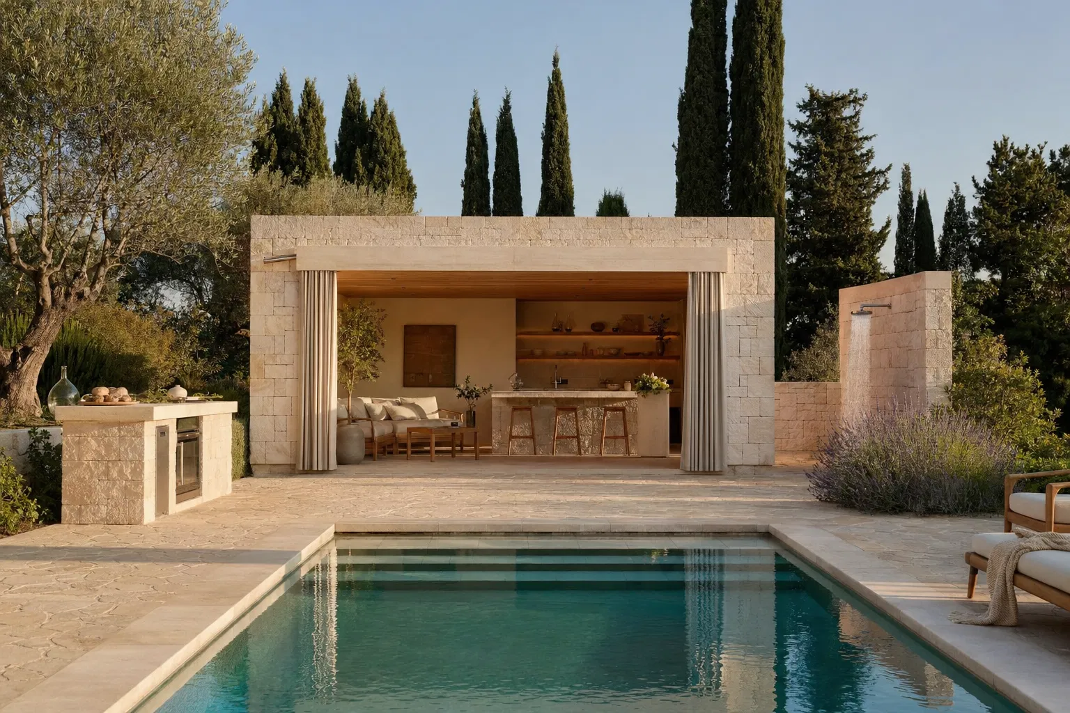 Pool house & local technique — Du Sol au Toit Cannes Mandelieu