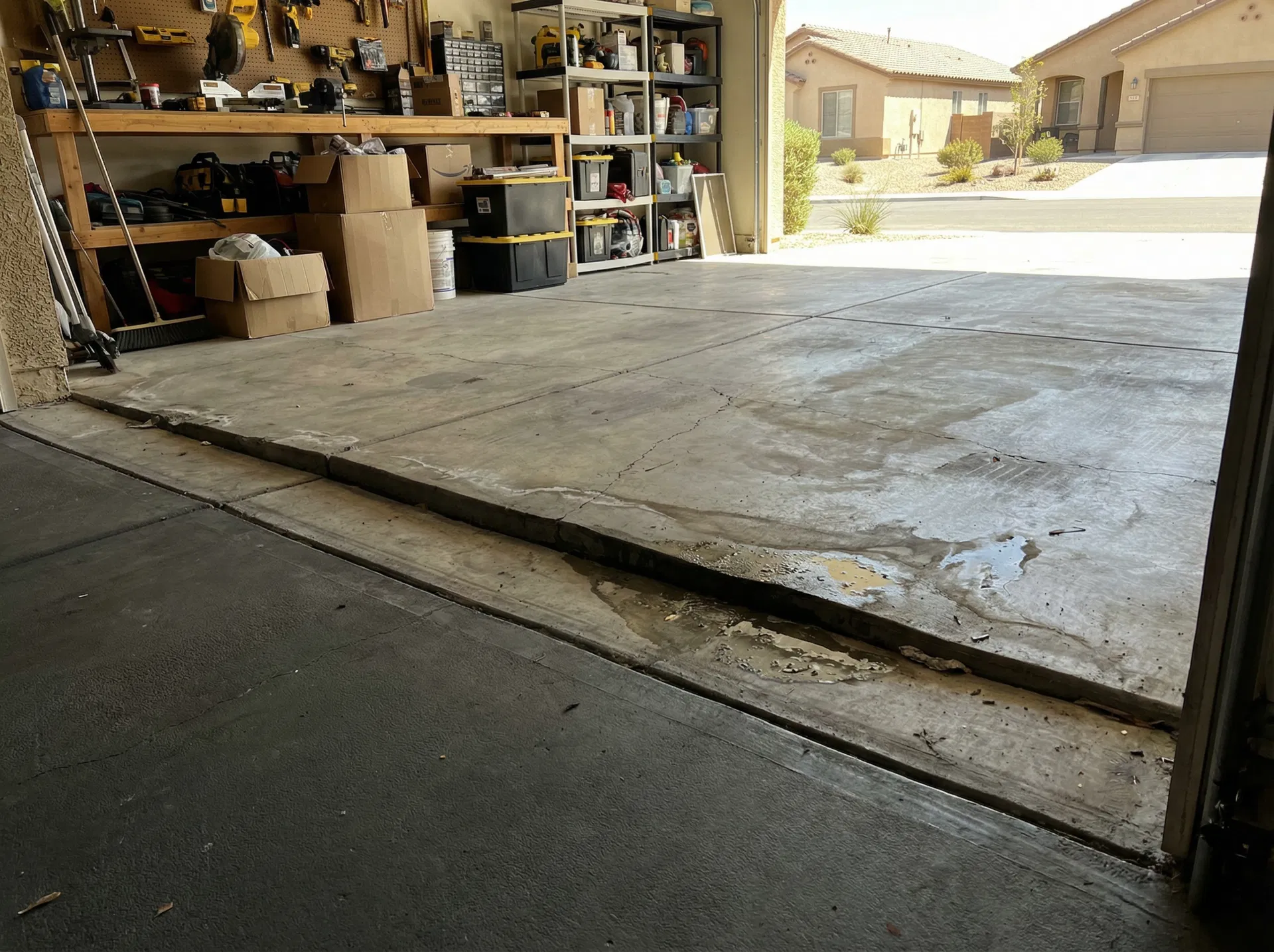 Before concrete leveling