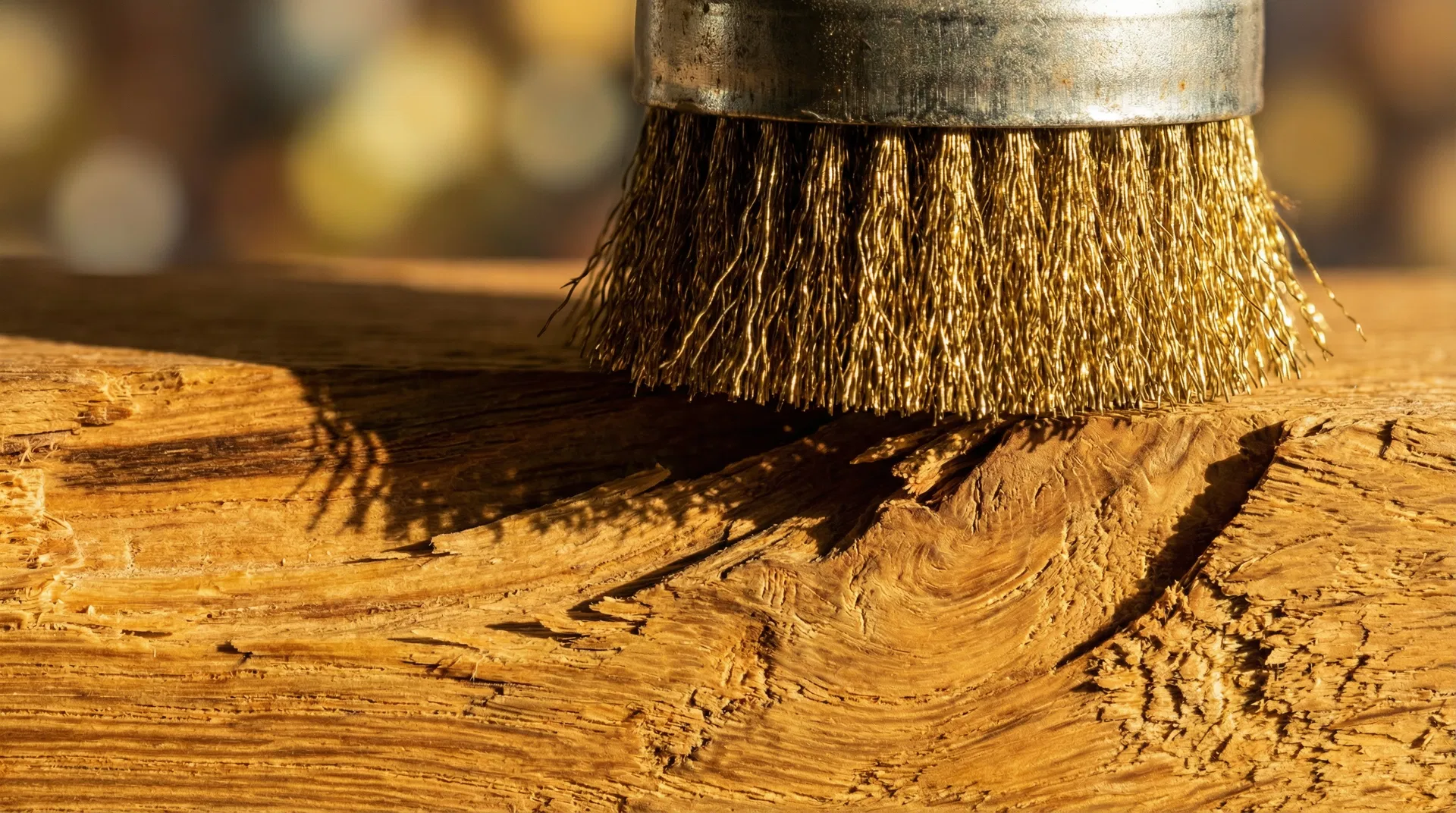 Braun Strukturbürste auf Holzoberfläche