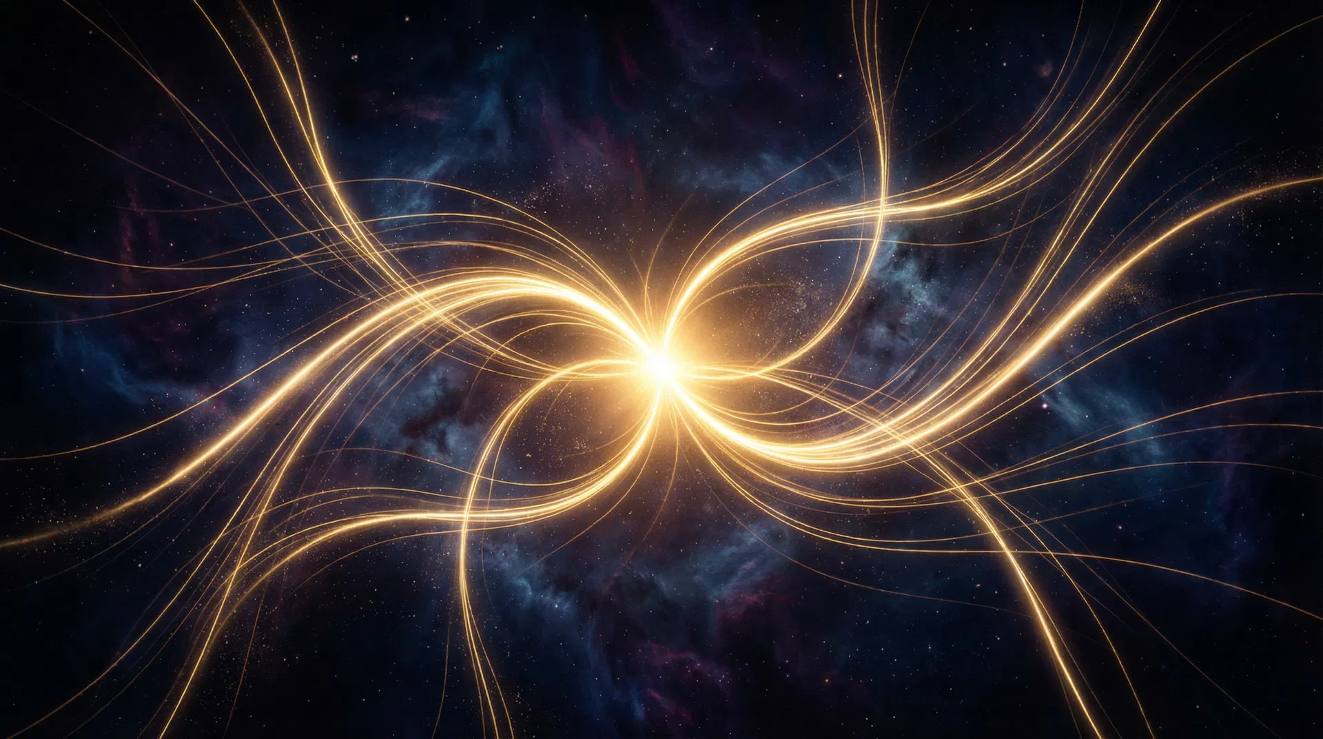 Fils de lumière dorée convergeant - multipotentialité structurée