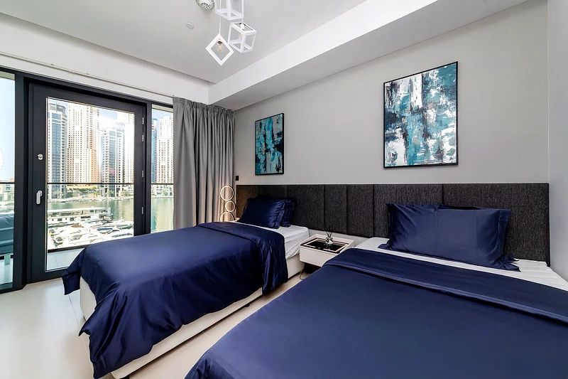 Spacious 1BR | Fully Furnished | Ain Dubai & Marina Views - صورة 20