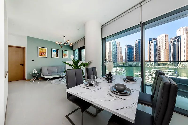 Spacious 1BR | Fully Furnished | Ain Dubai & Marina Views - صورة 3