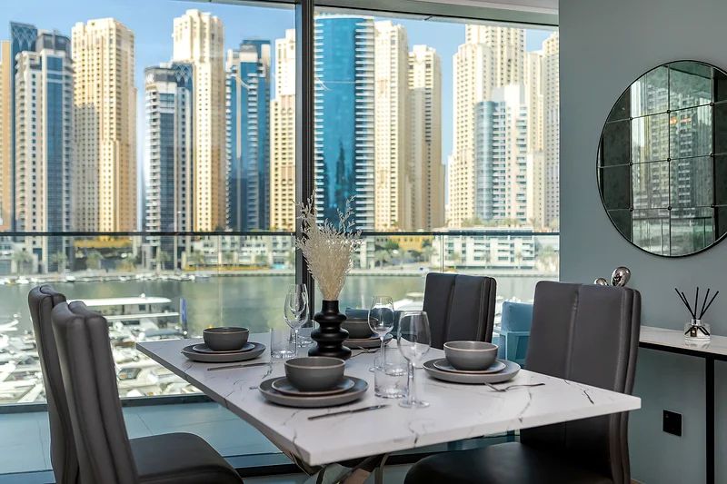 Spacious 1BR | Fully Furnished | Ain Dubai & Marina Views - صورة 7