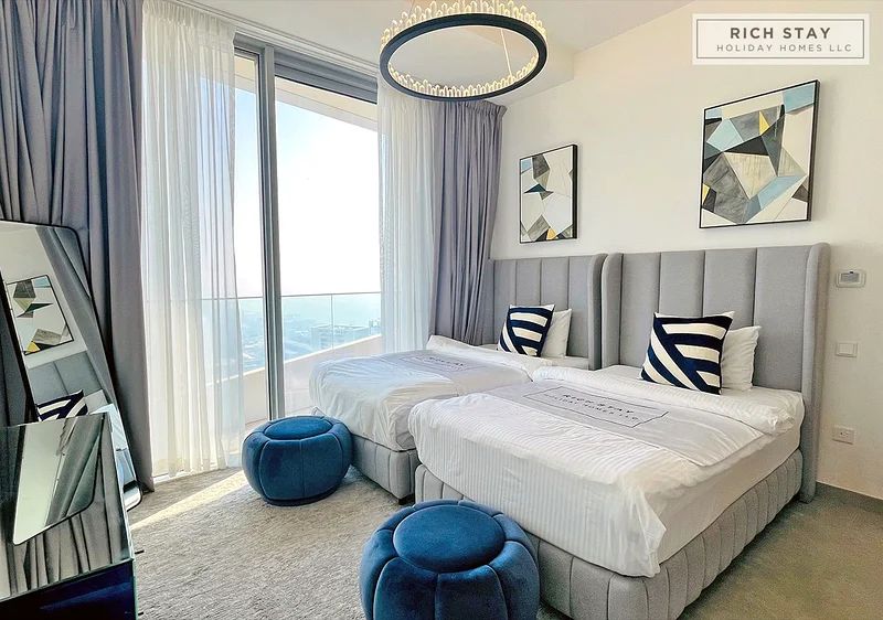 3BR Corner Unit | High-Floor | Spacious | Sea & Skyline Views - صورة 15
