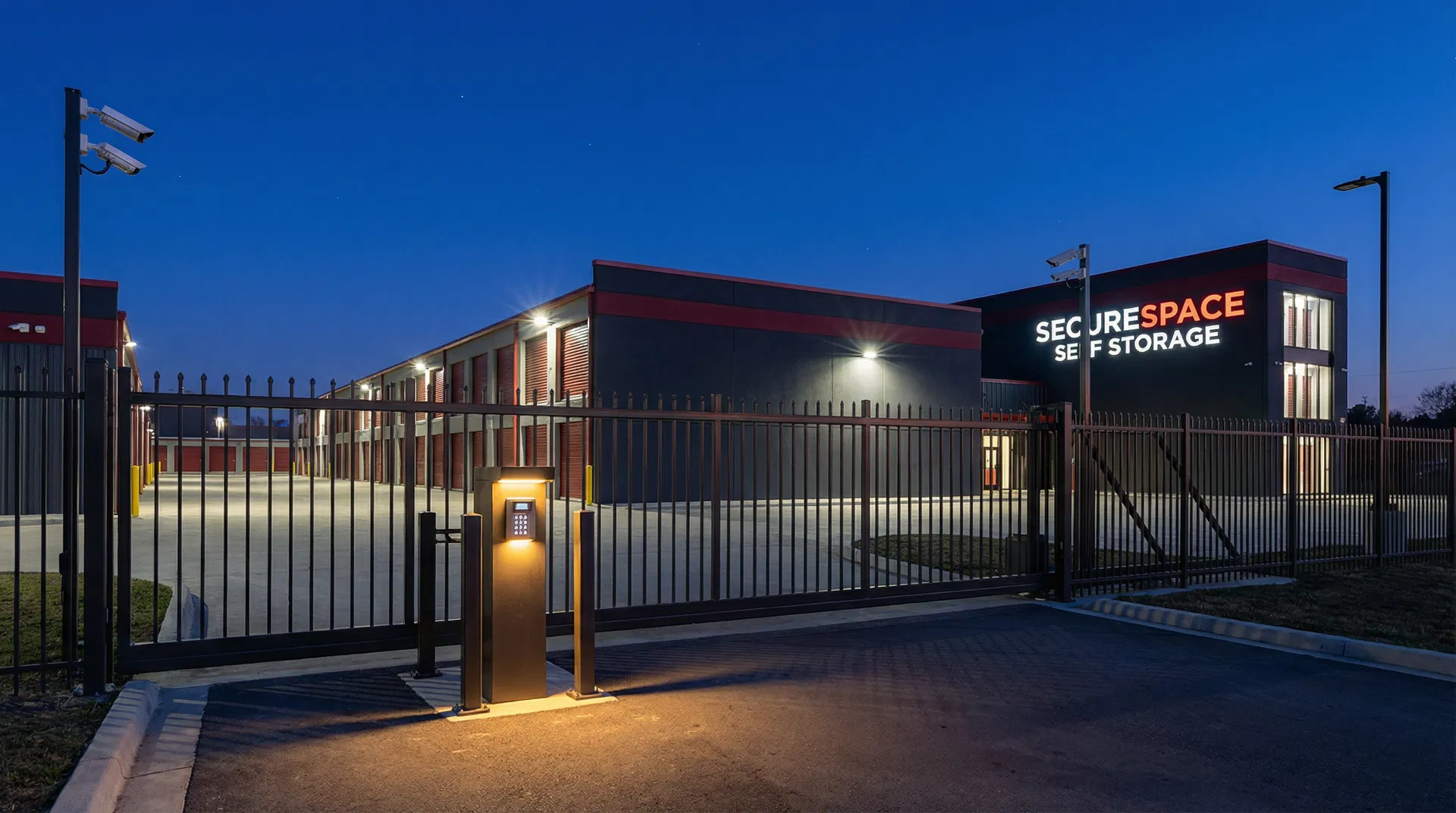 Security gate at Legacy Self Storage