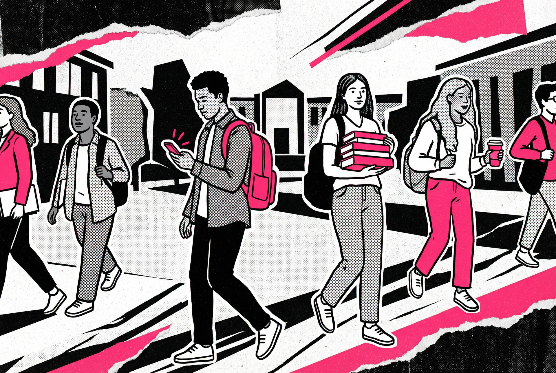 College students on campus