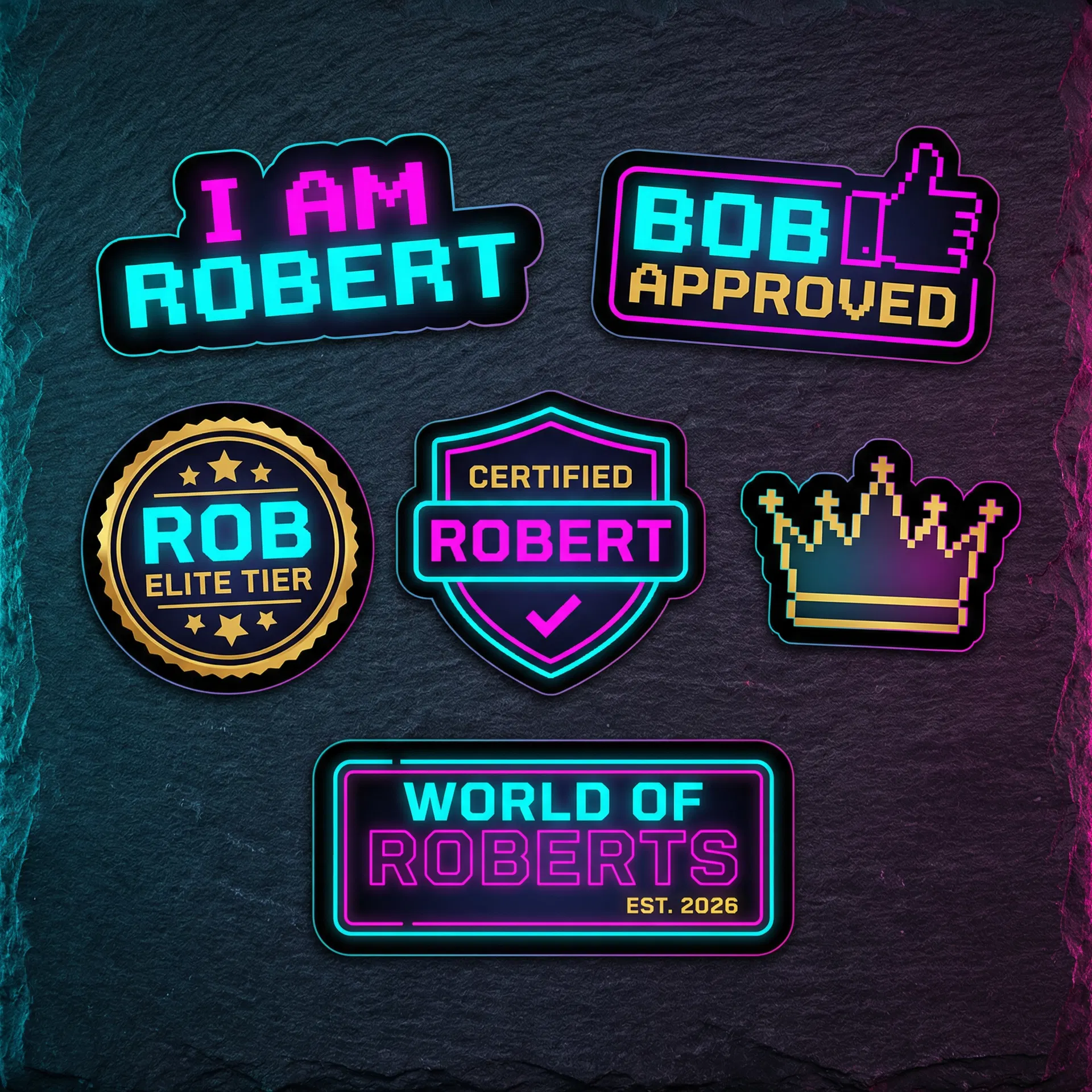 Neon Sticker Pack (6 pcs)