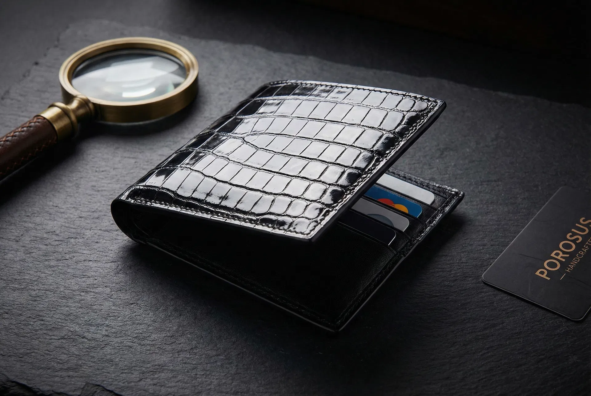 北里柴三郎のためにオーダーメイドされたクロコダイル財布