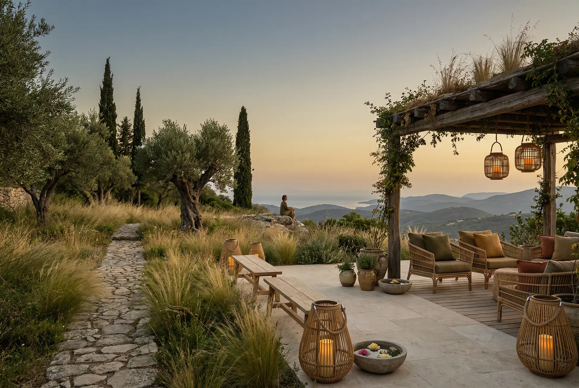 Mediterranean retreat landscape