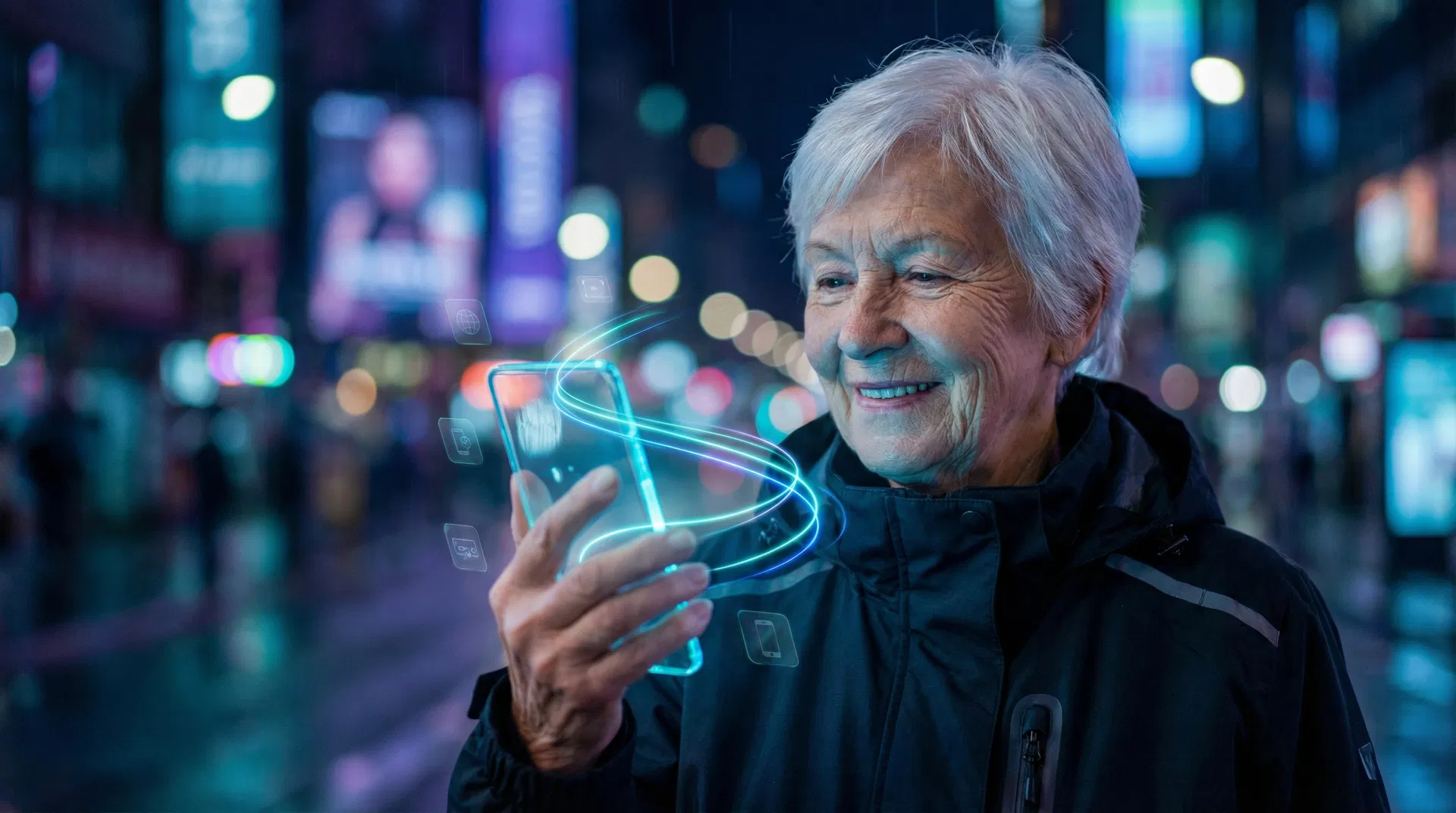 Senioren mit Smartphone