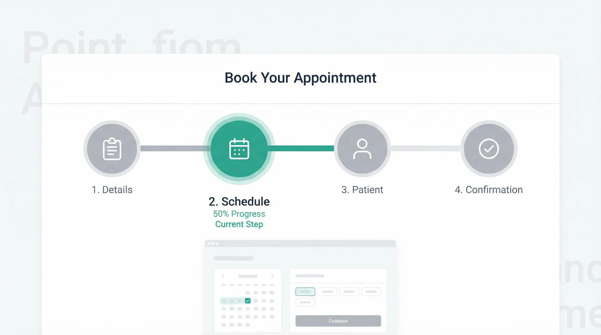 4ステップのプログレスバーUI