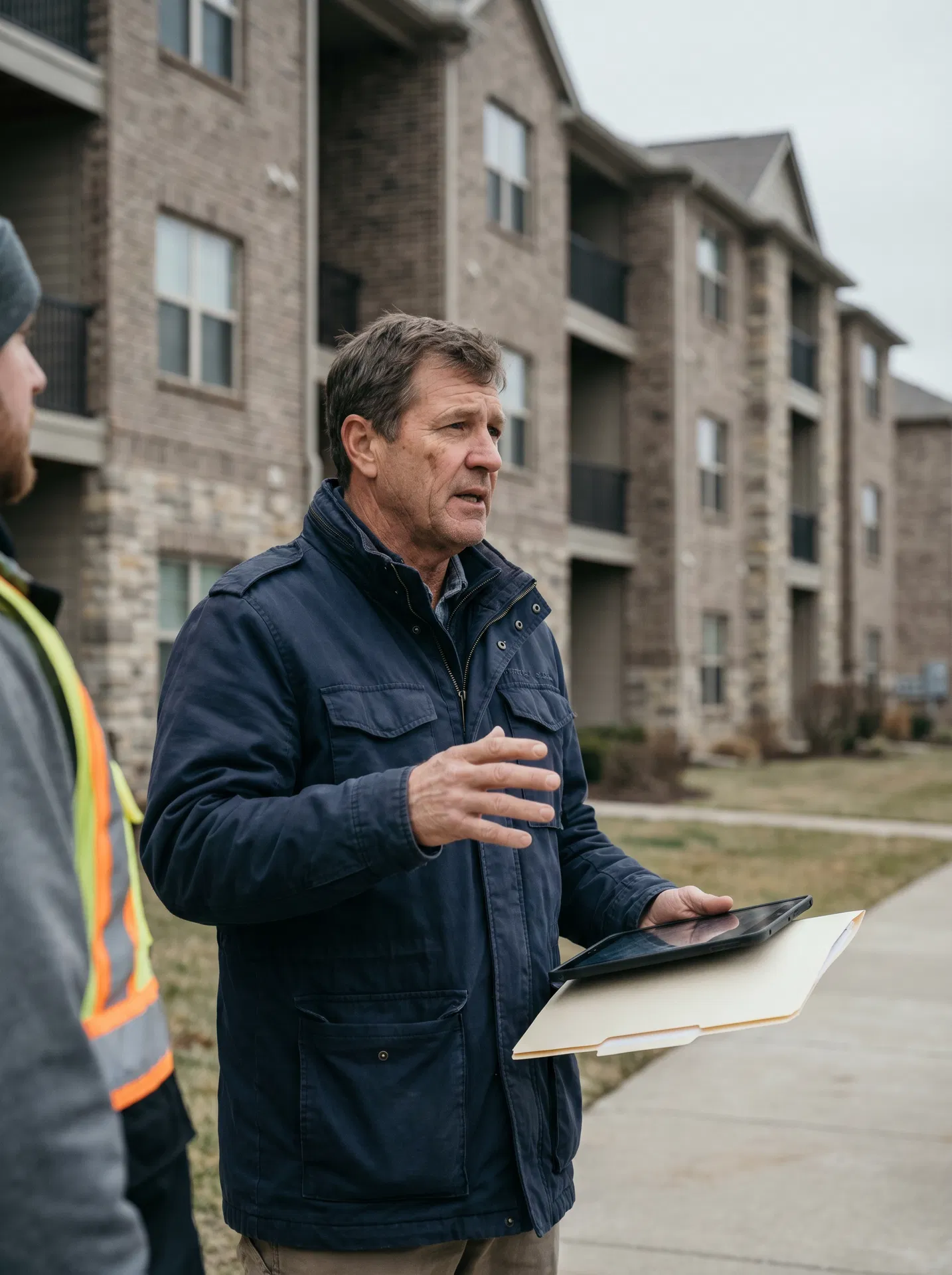 An experienced inspection leader speaking on site
