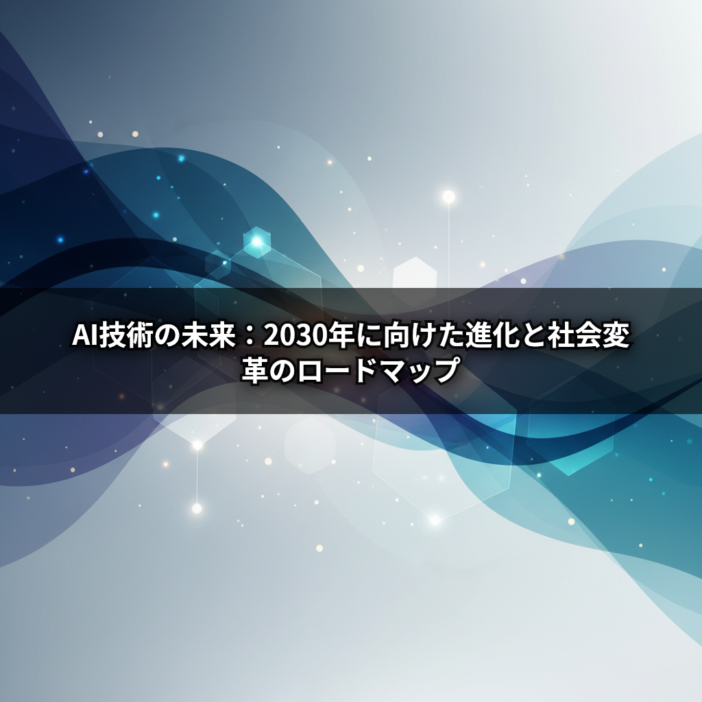 AI技術の未来:2030年に向けた進化と社会変革のロードマップ