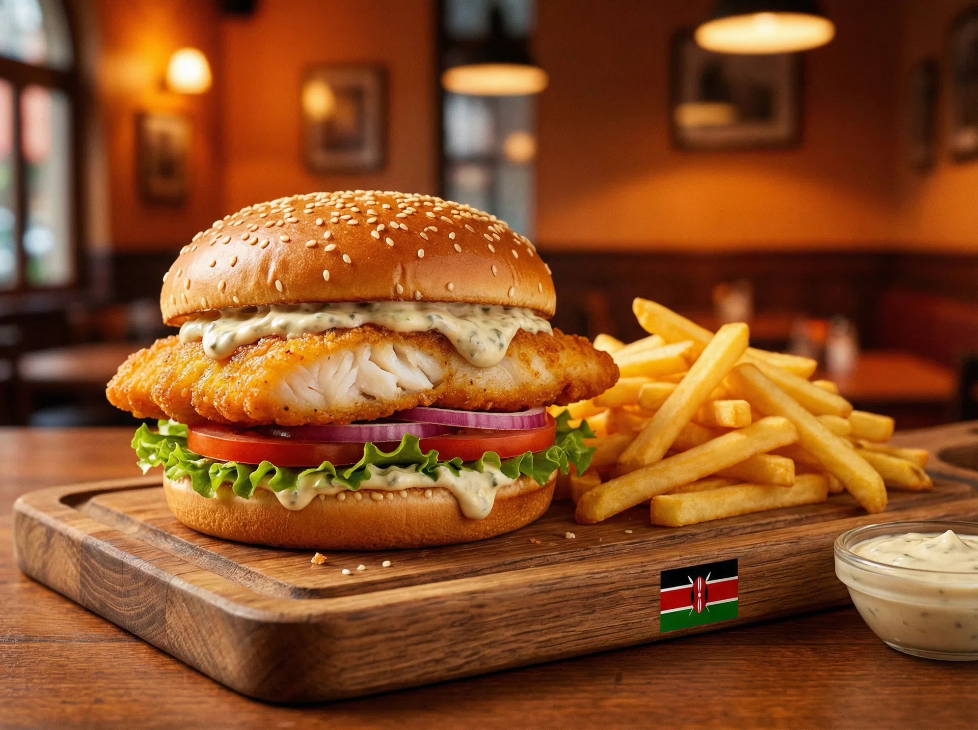 Fish Burger with Fries