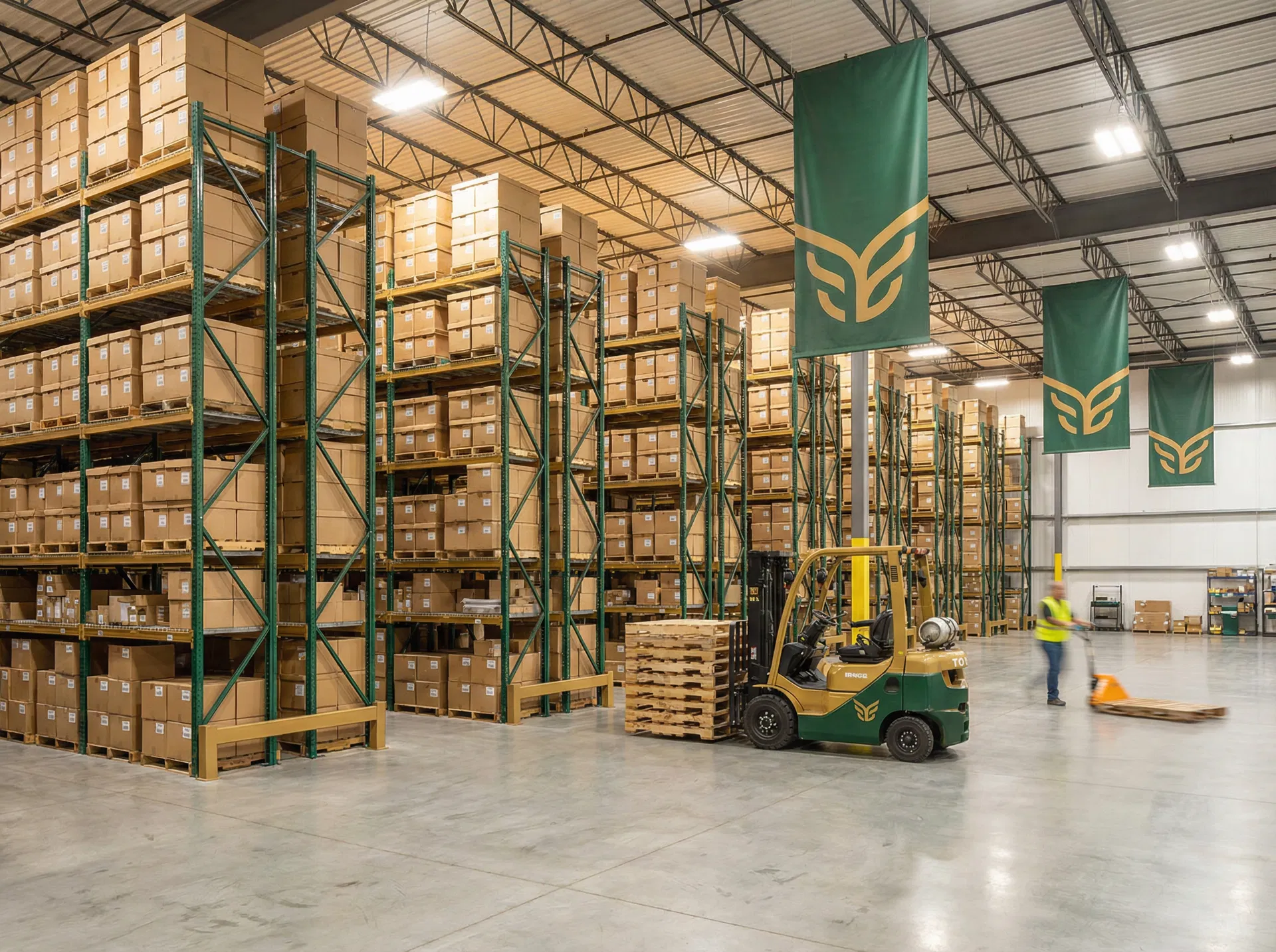 Modern e-commerce fulfillment warehouse