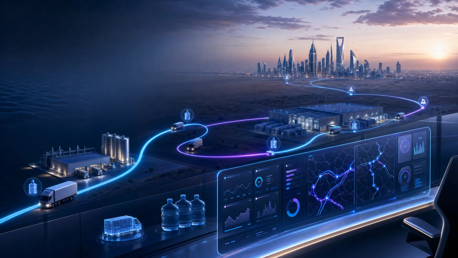 Mile logistics orchestration for water distribution