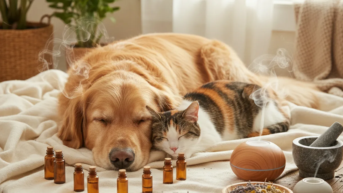 Aromaterapia para Pets: Uma Abordagem Holística para o Bem-Estar — Aromaterapia para Cães: Aliviando o Medo de Fogos de Artifício