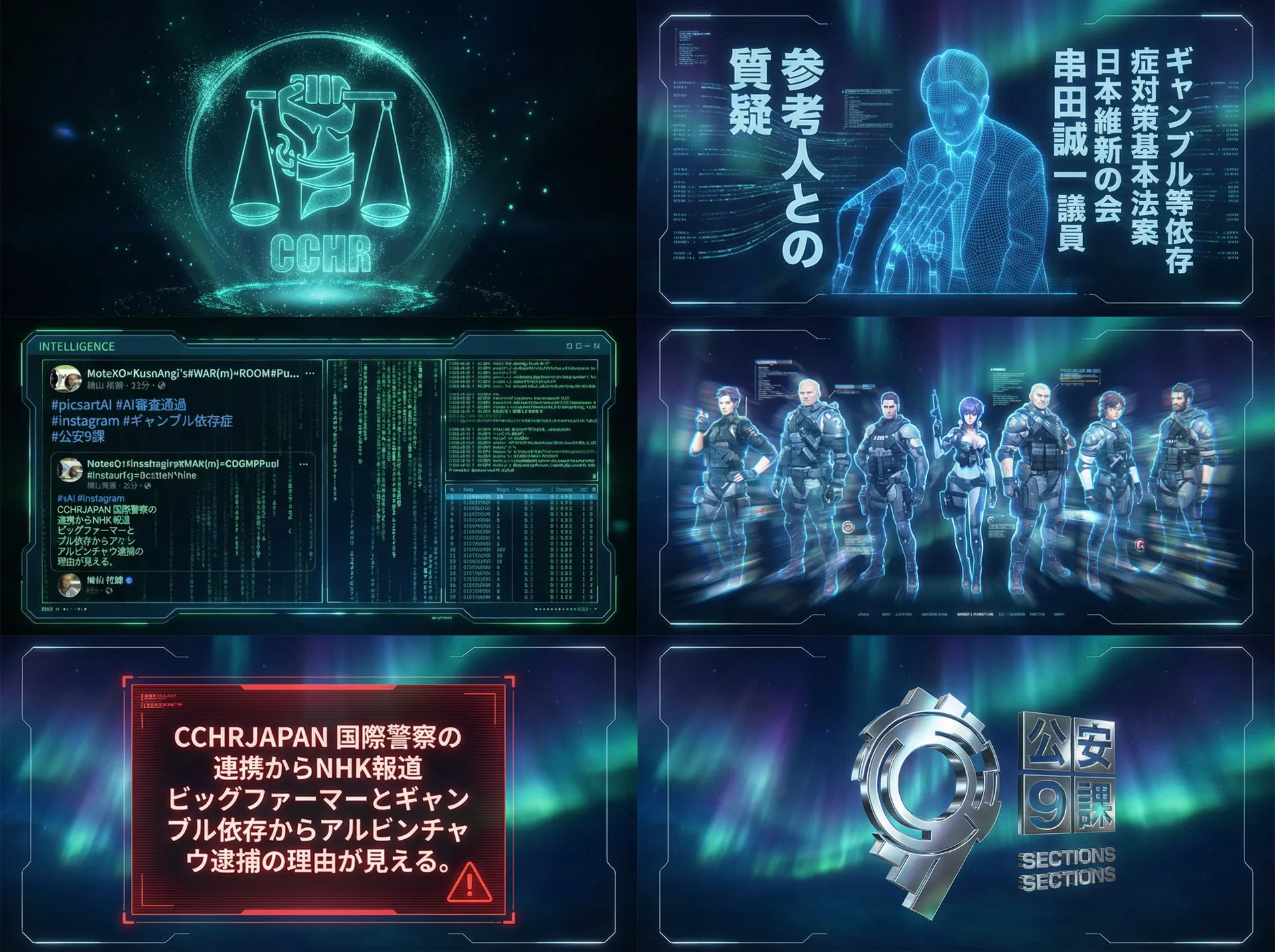 Style B — ホログラフィック HUD