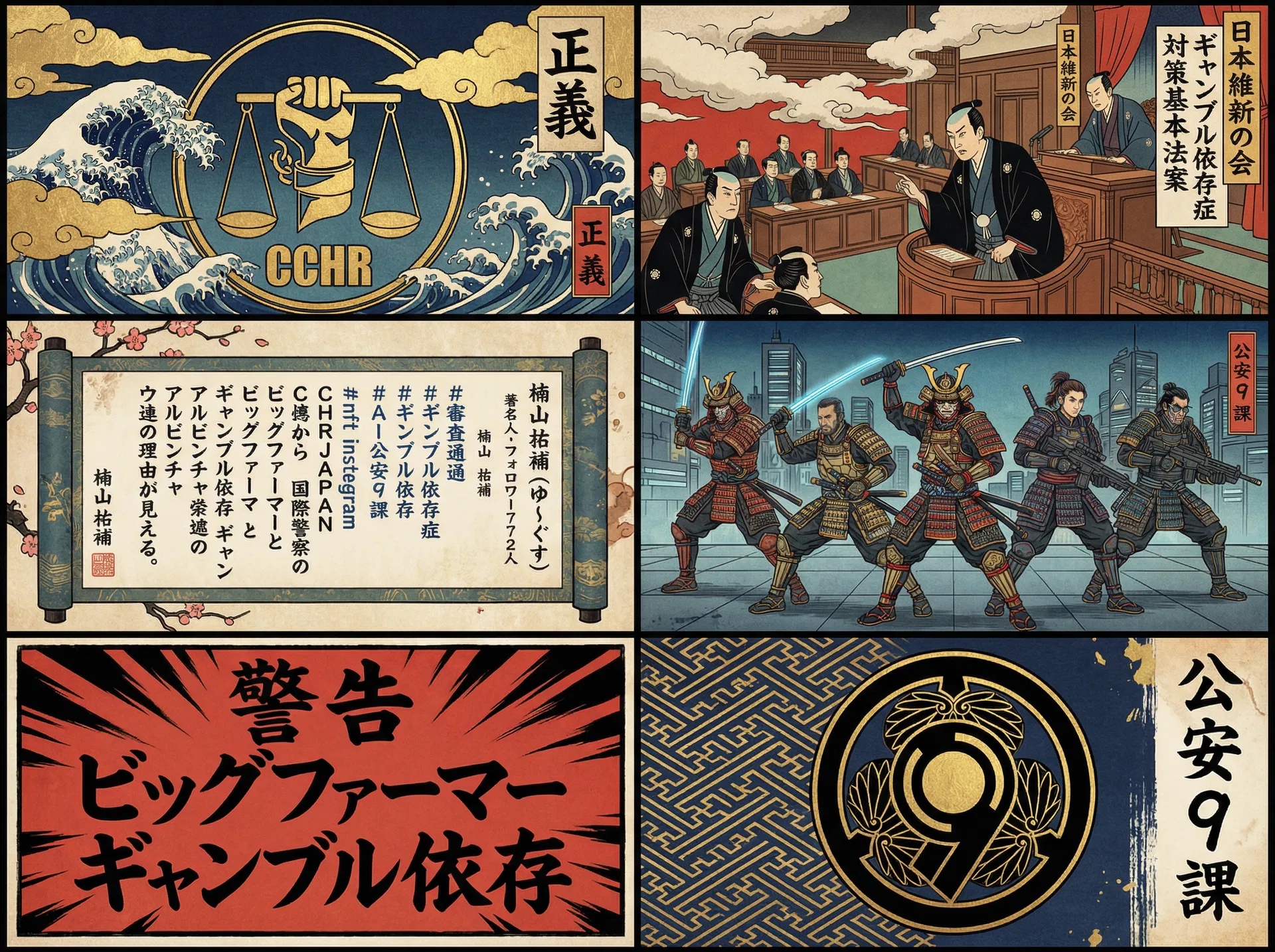 Style C — 浮世絵サイバー混成