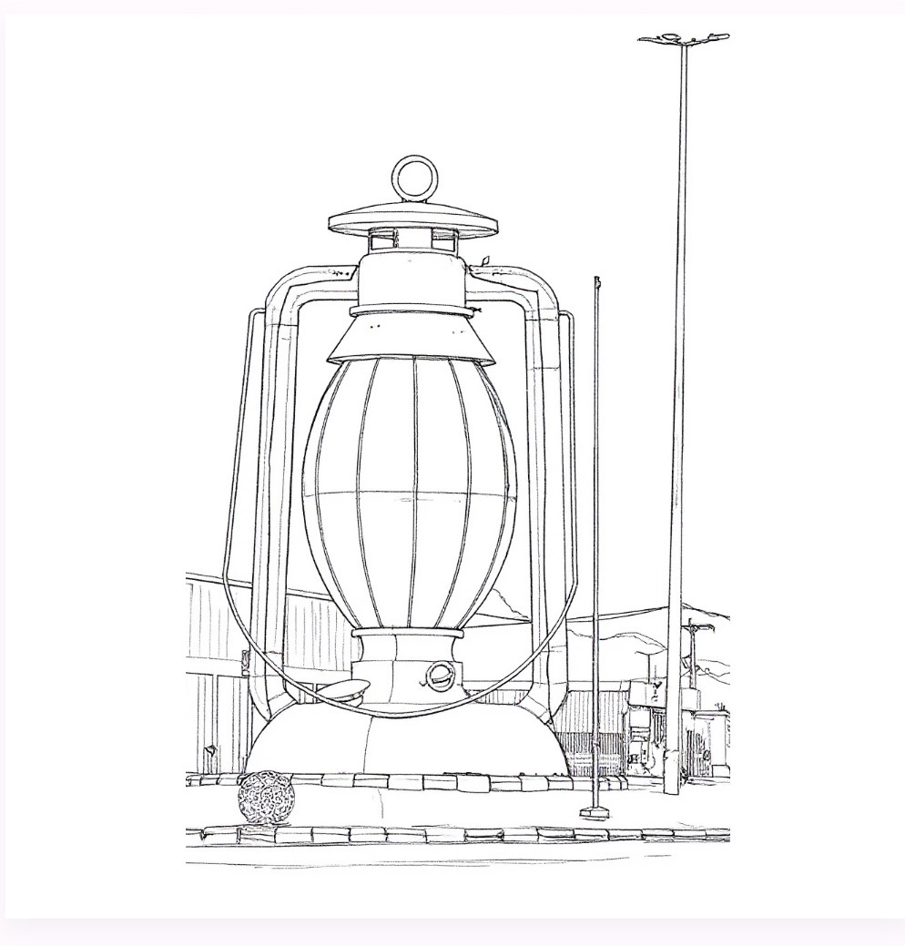 ‏رسمة ألكترونية معالم تثليث 