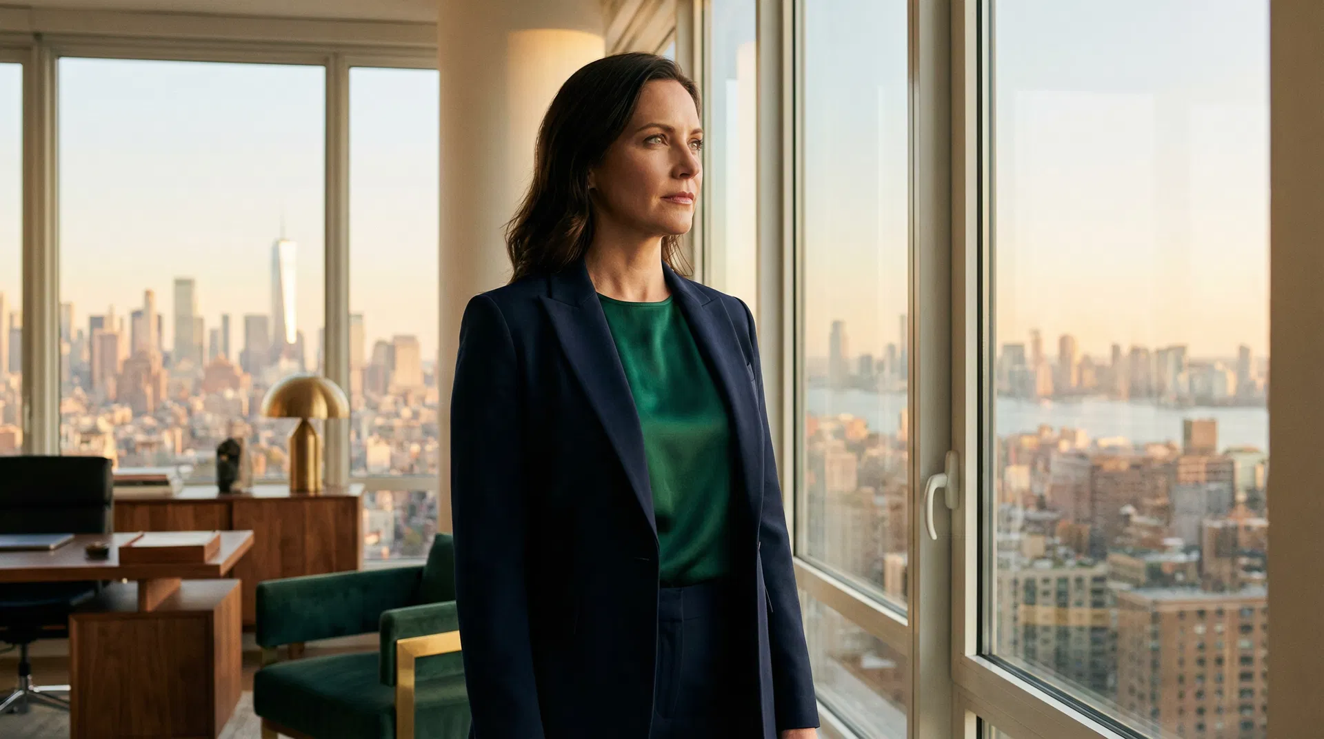 Executive office skyline view