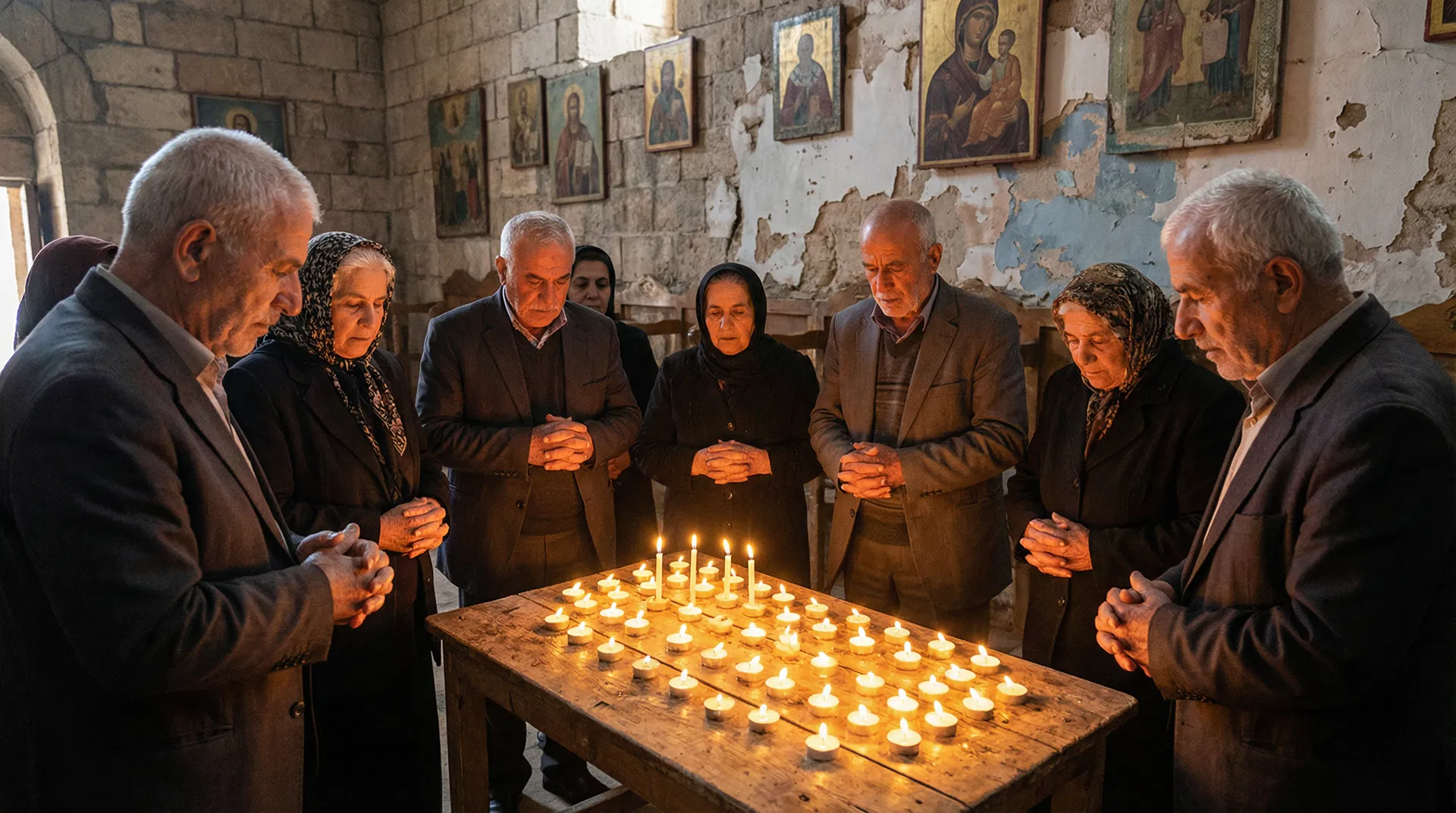 Christians praying in the Middle East