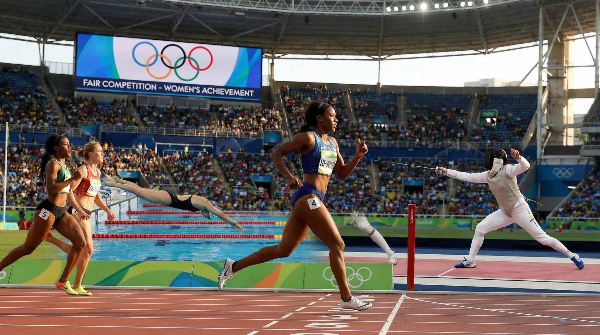 Female athletes competing at the Olympics